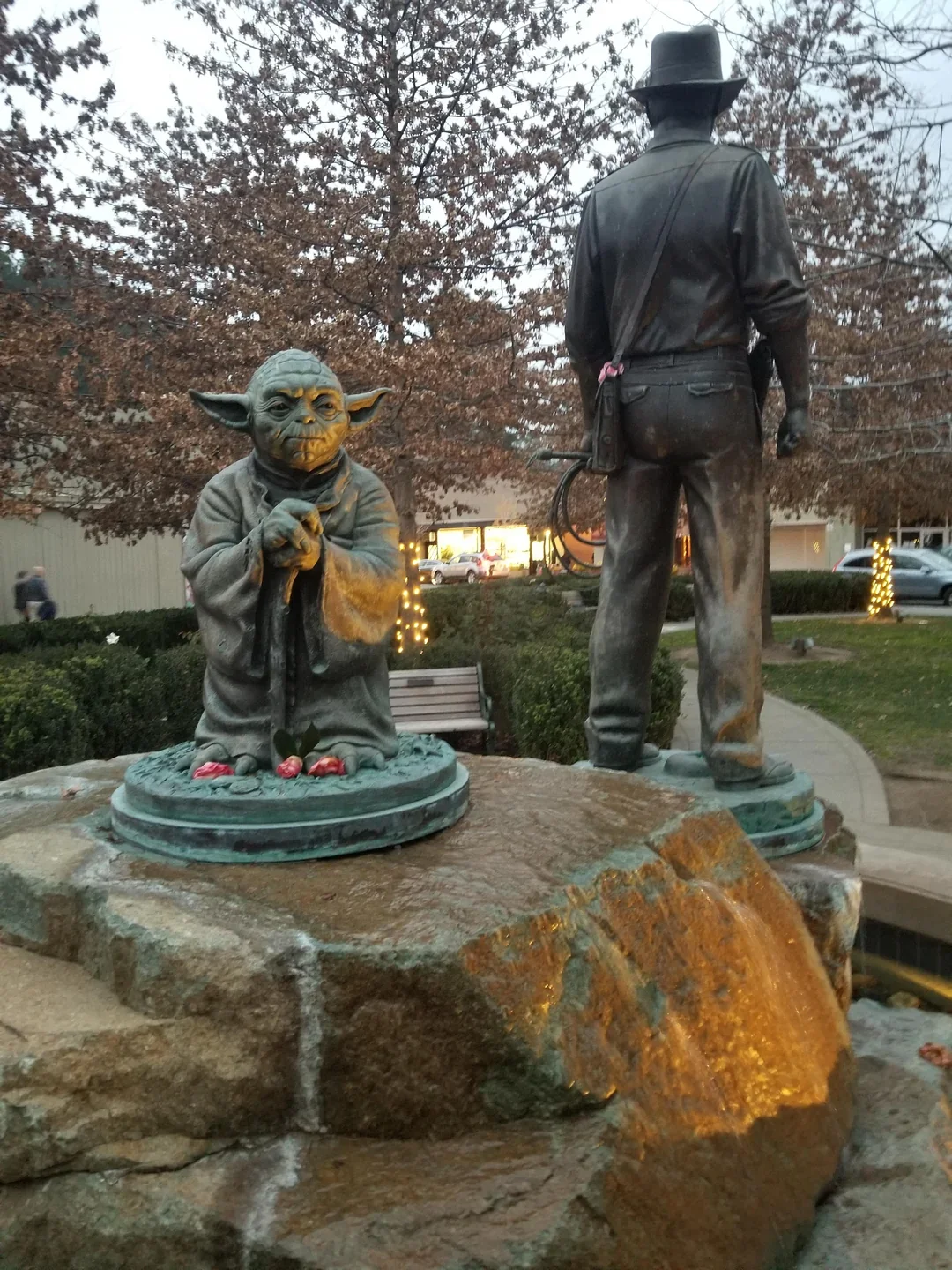 A statue of Yoda from Star Wars in San Anselmo.