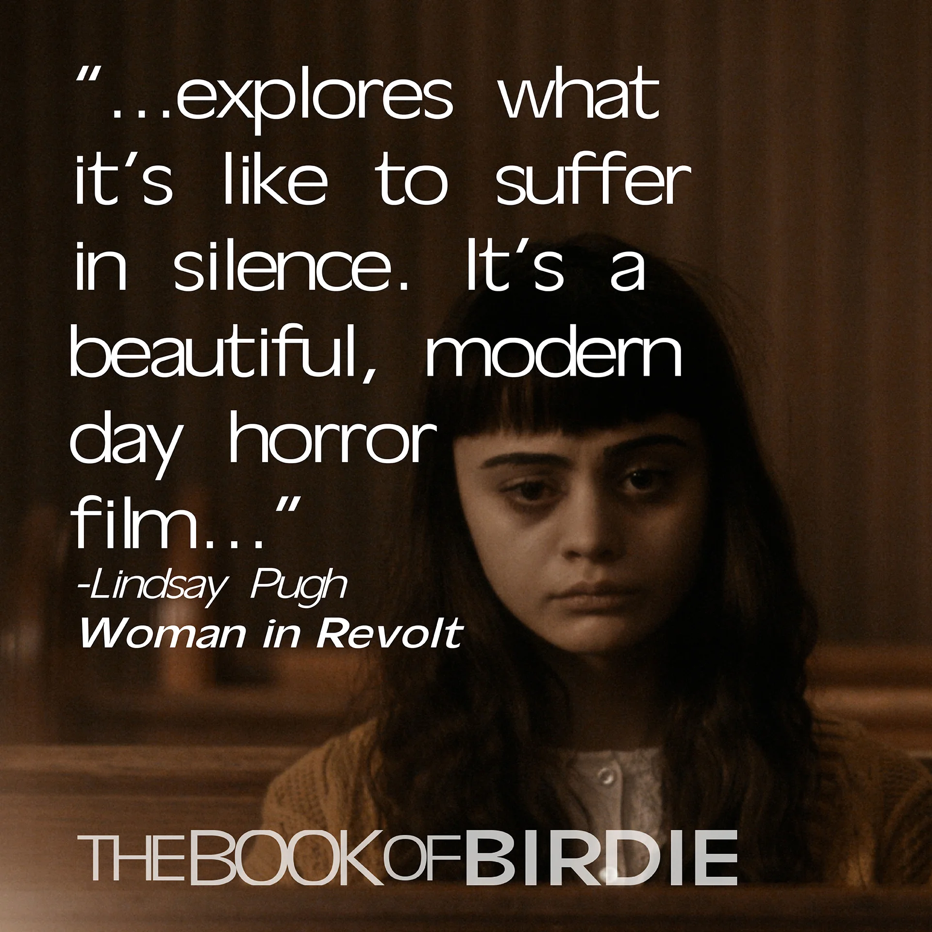 Film review quote: a beautiful, modern day horror film