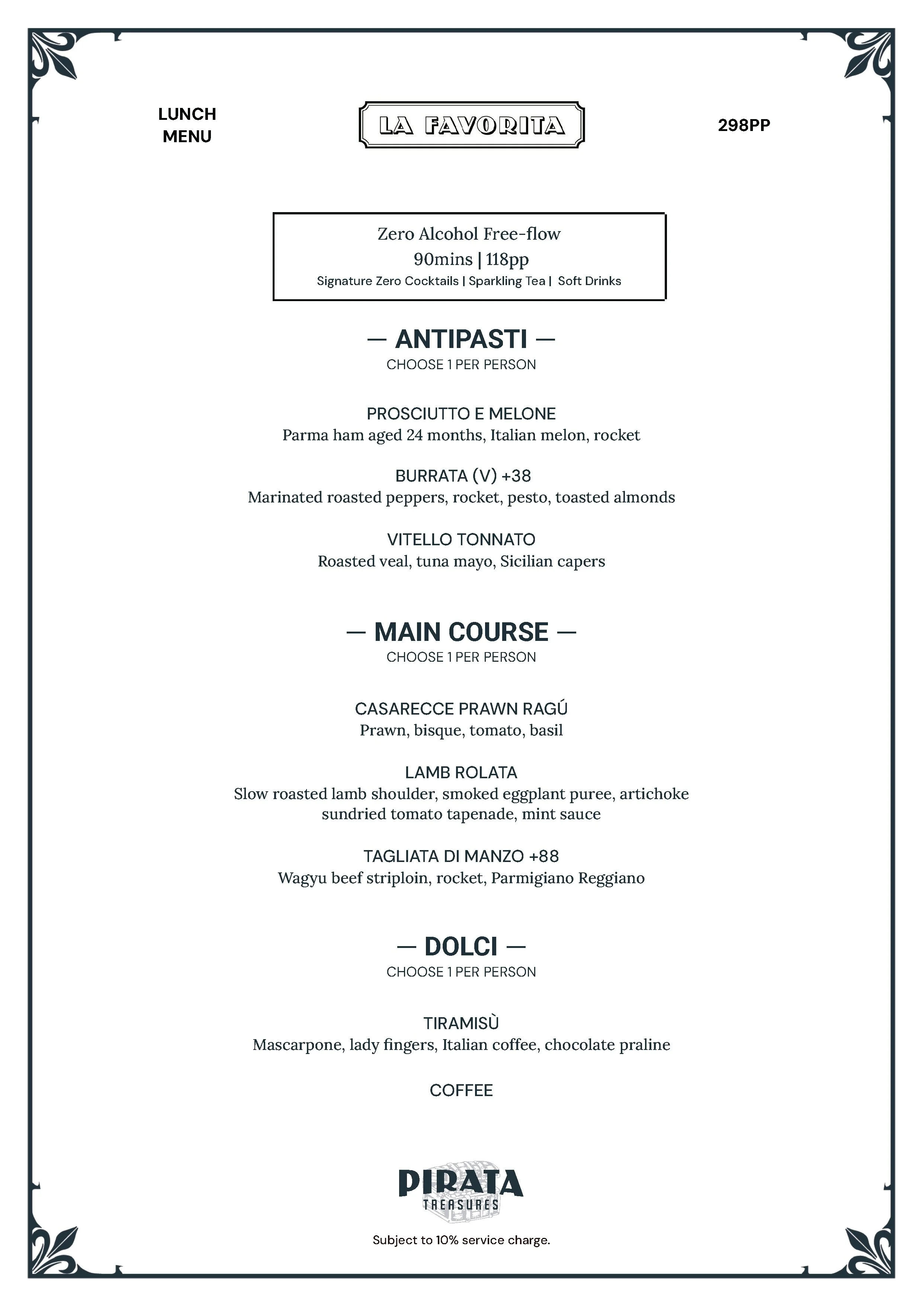 Menu 1 — Summer Spectacular
