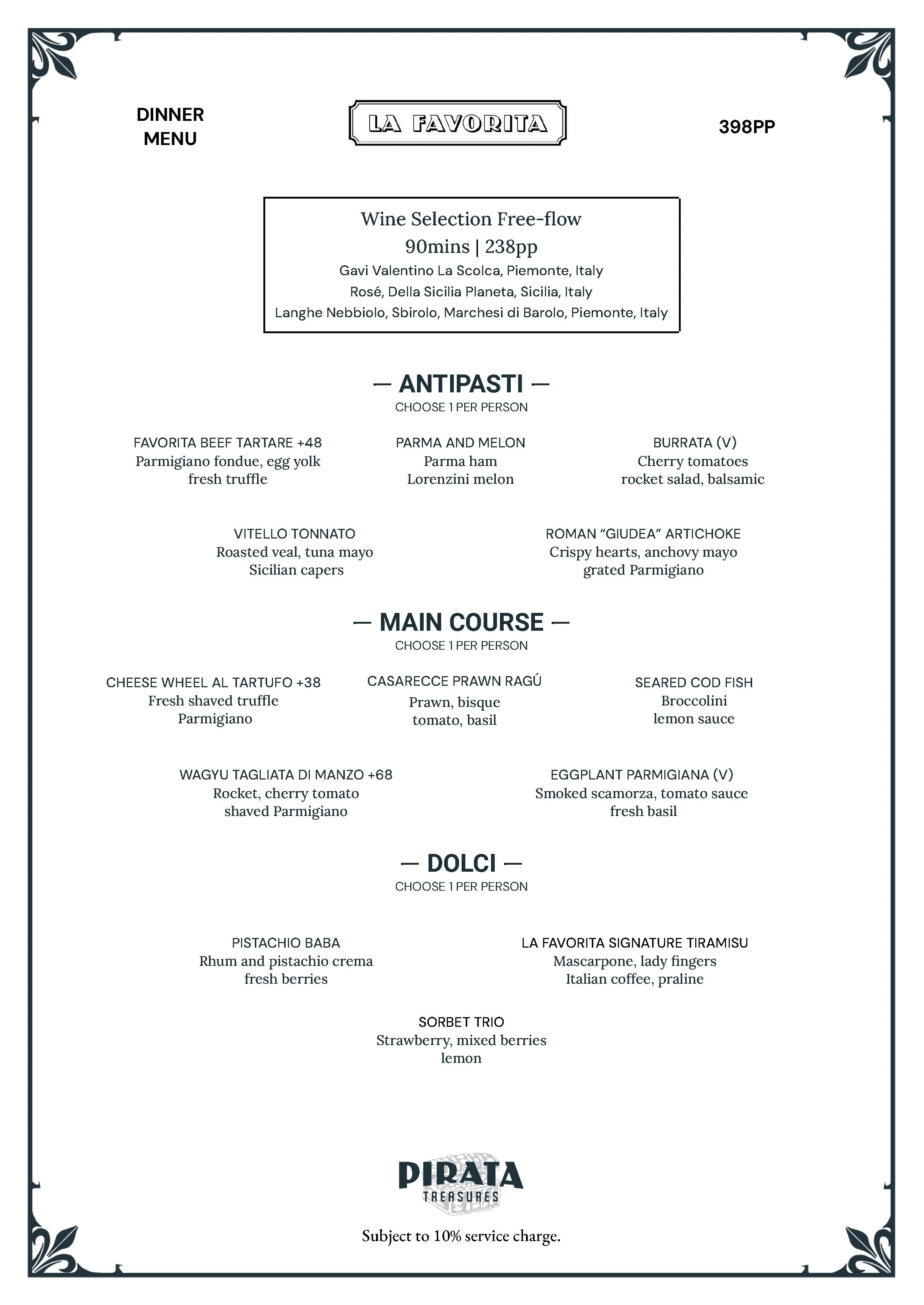 La Rata Menu Menu 1 — Summer Spectacular
