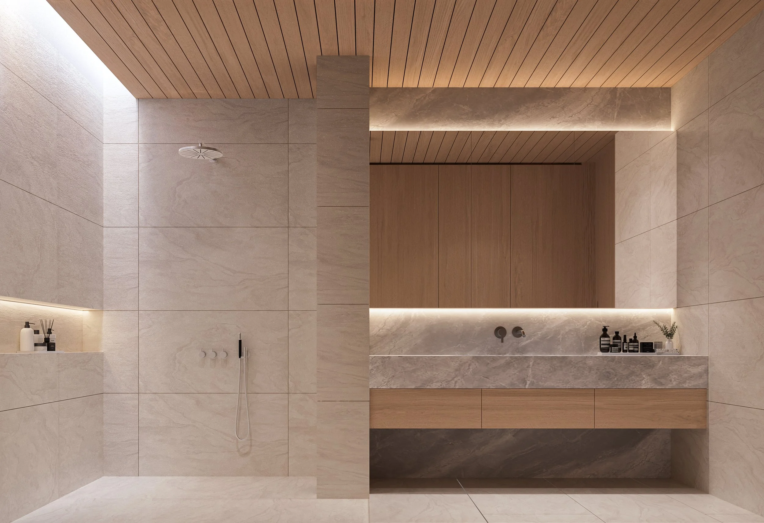 งานดีไซน์ห้องน้ำที่เน้นความประณีตและการคัดสรรวัสดุจากซัพพลายเออร์ที่ให้ทั้งความสวยงามและความทนทานระยะยาว