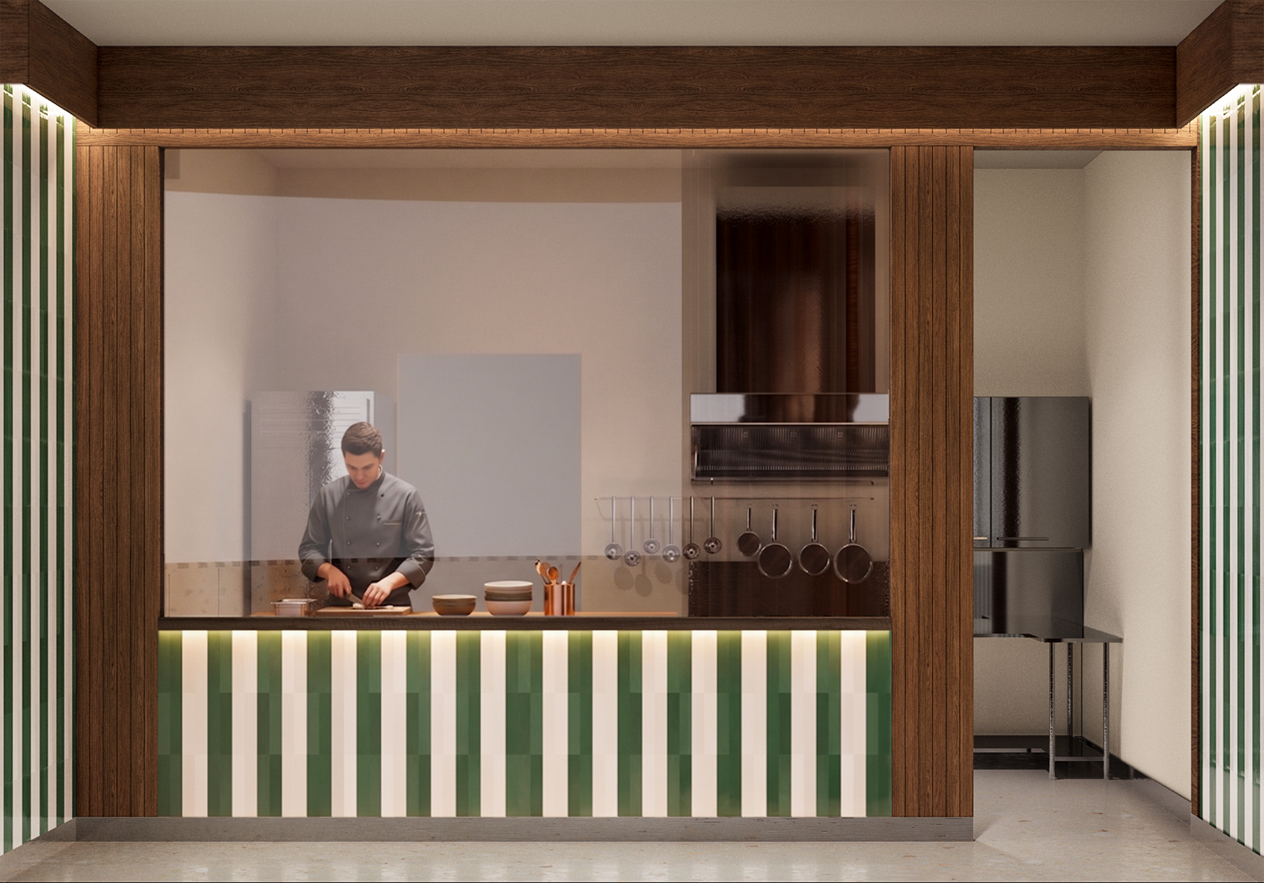 มุมเคาน์เตอร์บริการของร้านสามสำรับ ออกแบบอย่างพิถีพิถันเพื่อสะท้อนอัตลักษณ์และฟังก์ชันการใช้งานที่ลงตัว