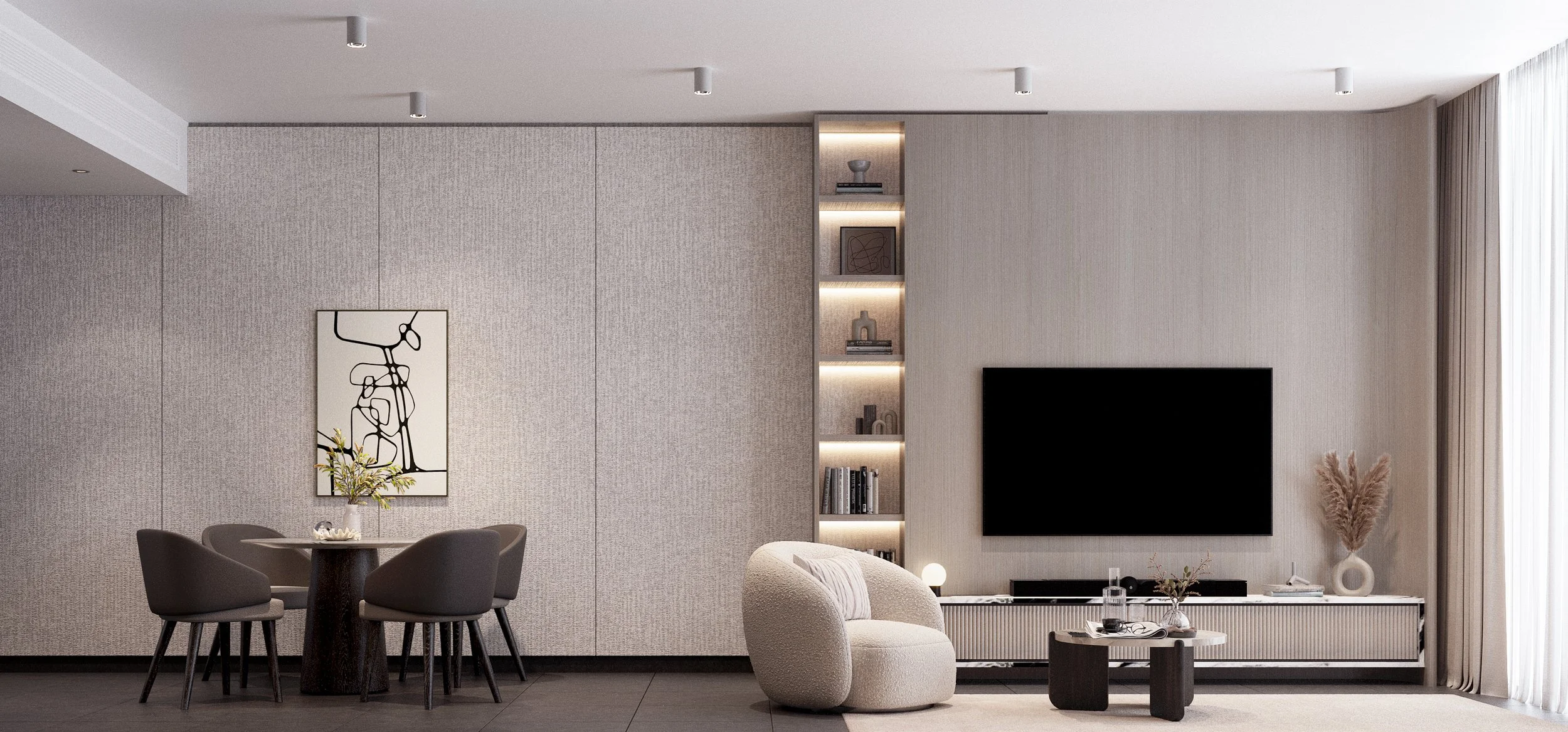 ดีไซน์งาน Built-in ชั้นวางของและมุมทำงานขนาดเล็กภายในคอนโด ที่ใช้พื้นที่ทุกตารางเมตรได้อย่างคุ้มค่าและสวยงาม