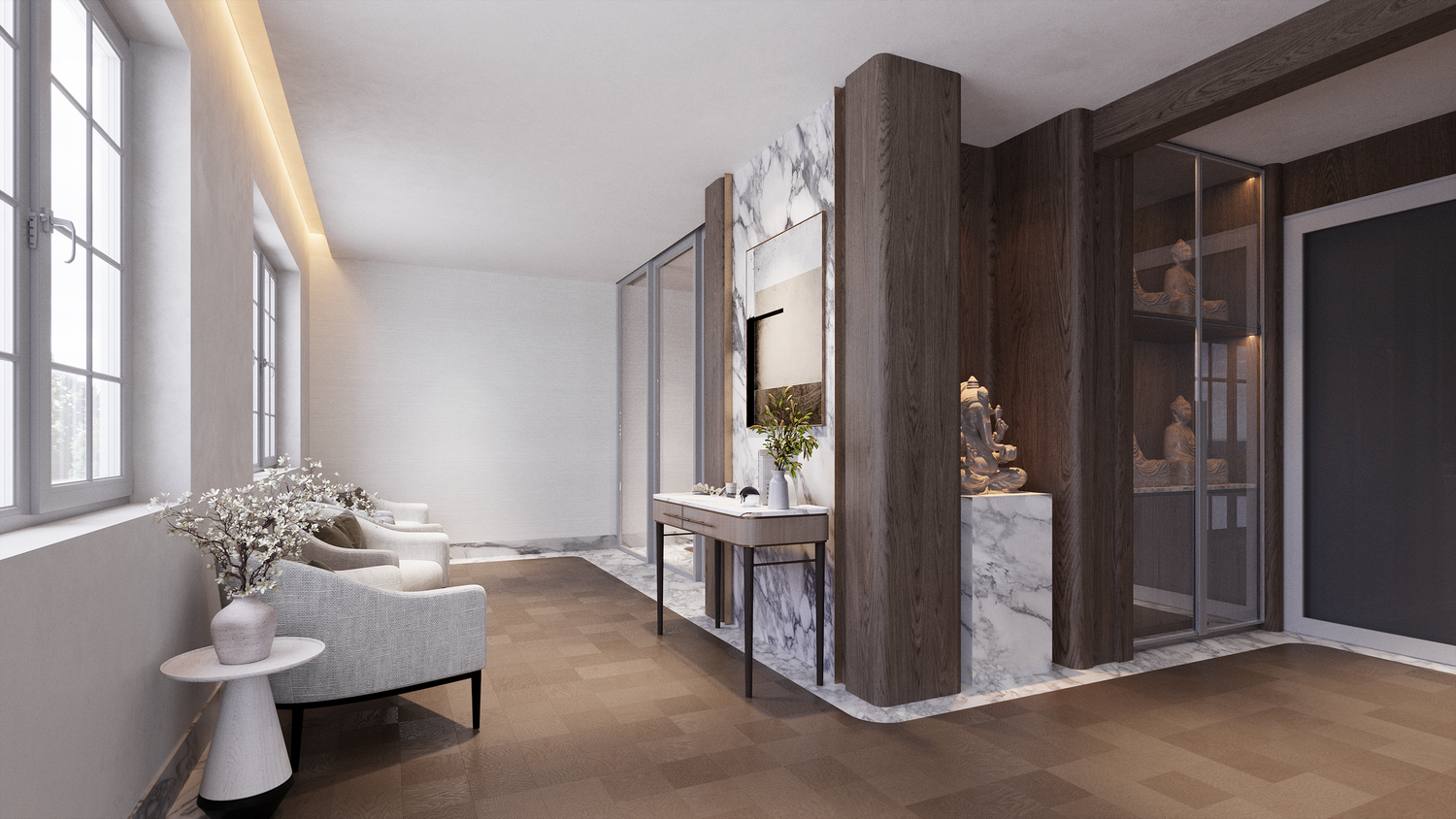 ออกแบบภายในสไตล์ Minimal บ้านมัณฑนา รามอินทรา โดย Fractal Studio