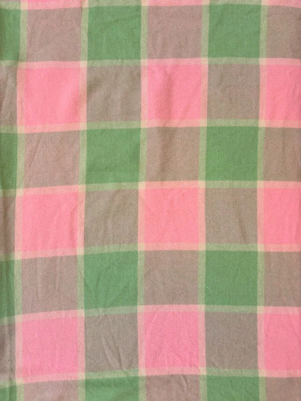 pink green wool blanket