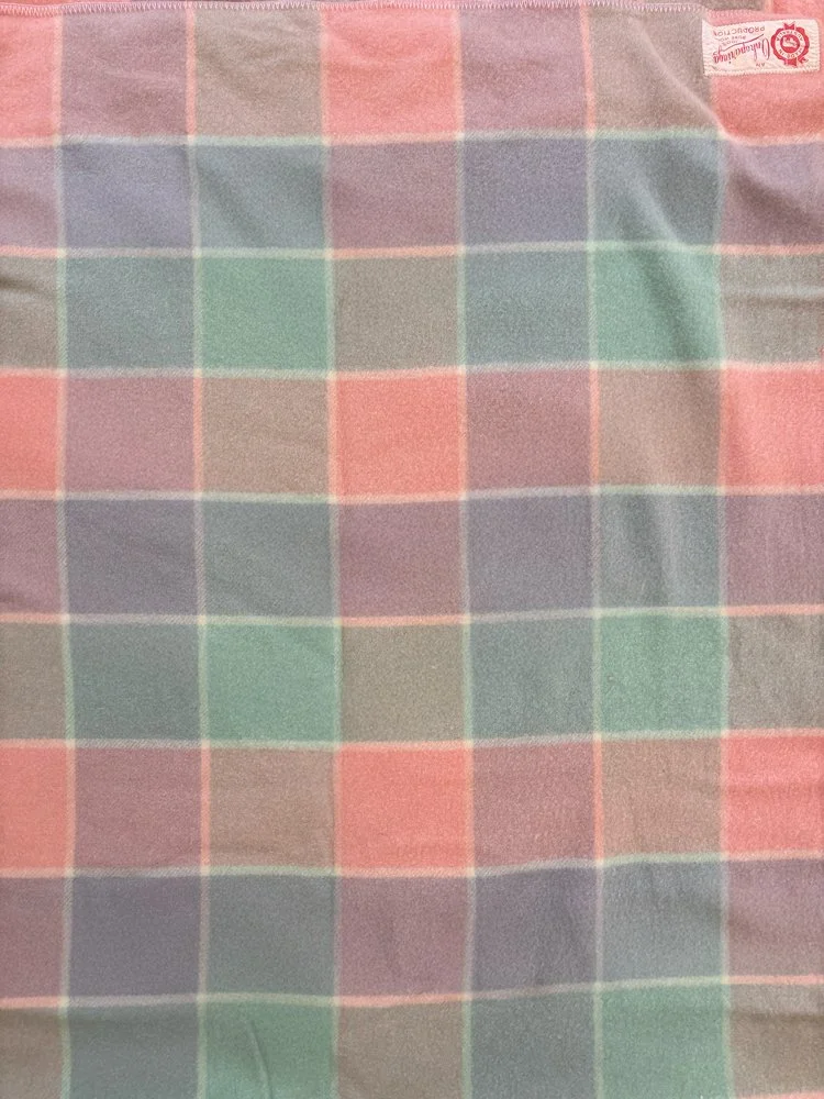 pastel coloured pure wool blanket