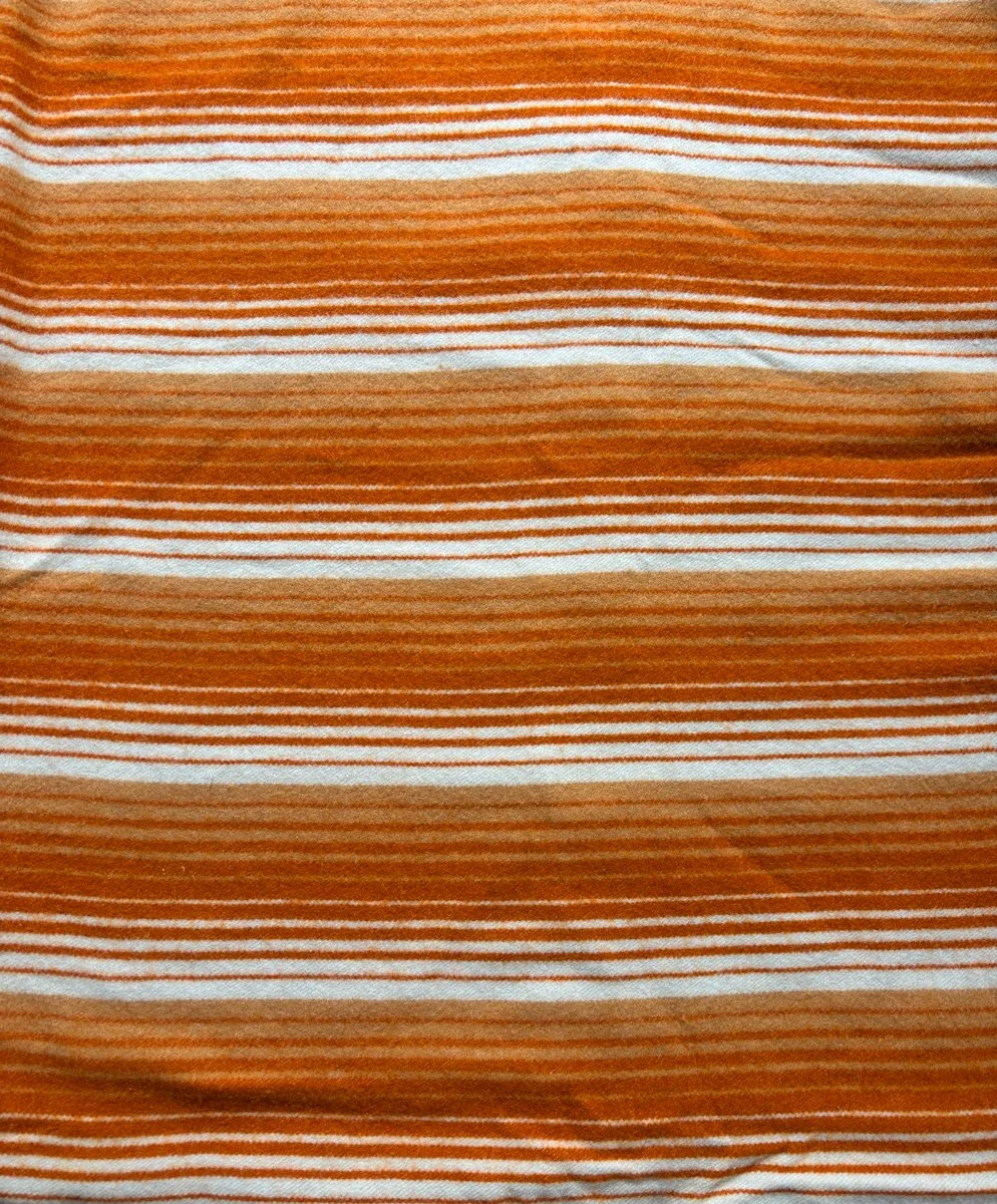 Made to order wool jacket blanket coloured orange, tan and off white