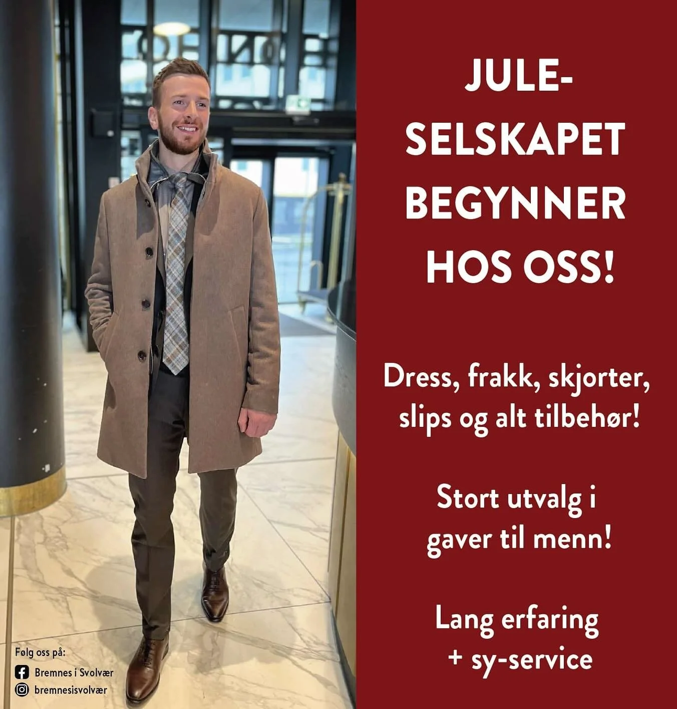 Velkommen til en hyggelig handel 🌲&Aring;pent l&oslash;rdag til kl. 16.00 #fintiljul i dress fra Frislid eller Riccovero #svolvaer @katogjertsenamundsen