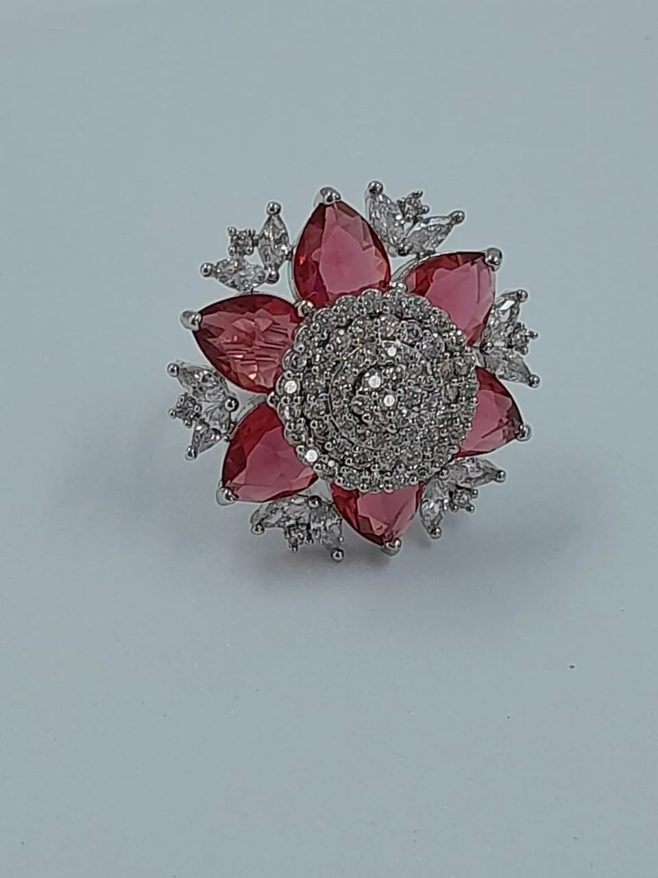 Pink Diamond flower Ring