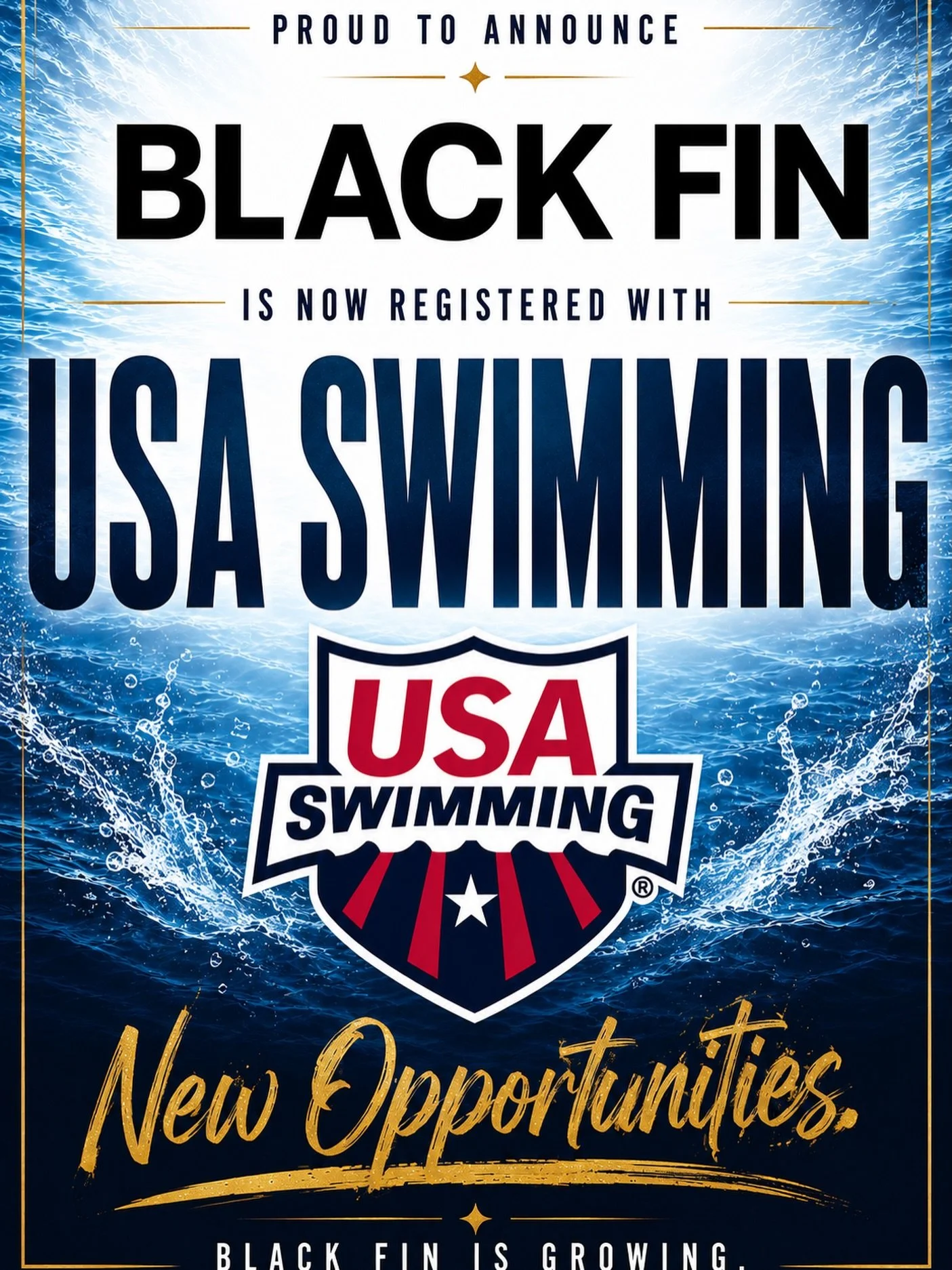 🚨 MILESTONE MOMENT. 🚨

BLACK FIN is now a registered USA Swimming Club.

What started as a mission to save lives through water safety has grown into something bigger than we ever imagined.

This achievement represents years of hard work, difficult 