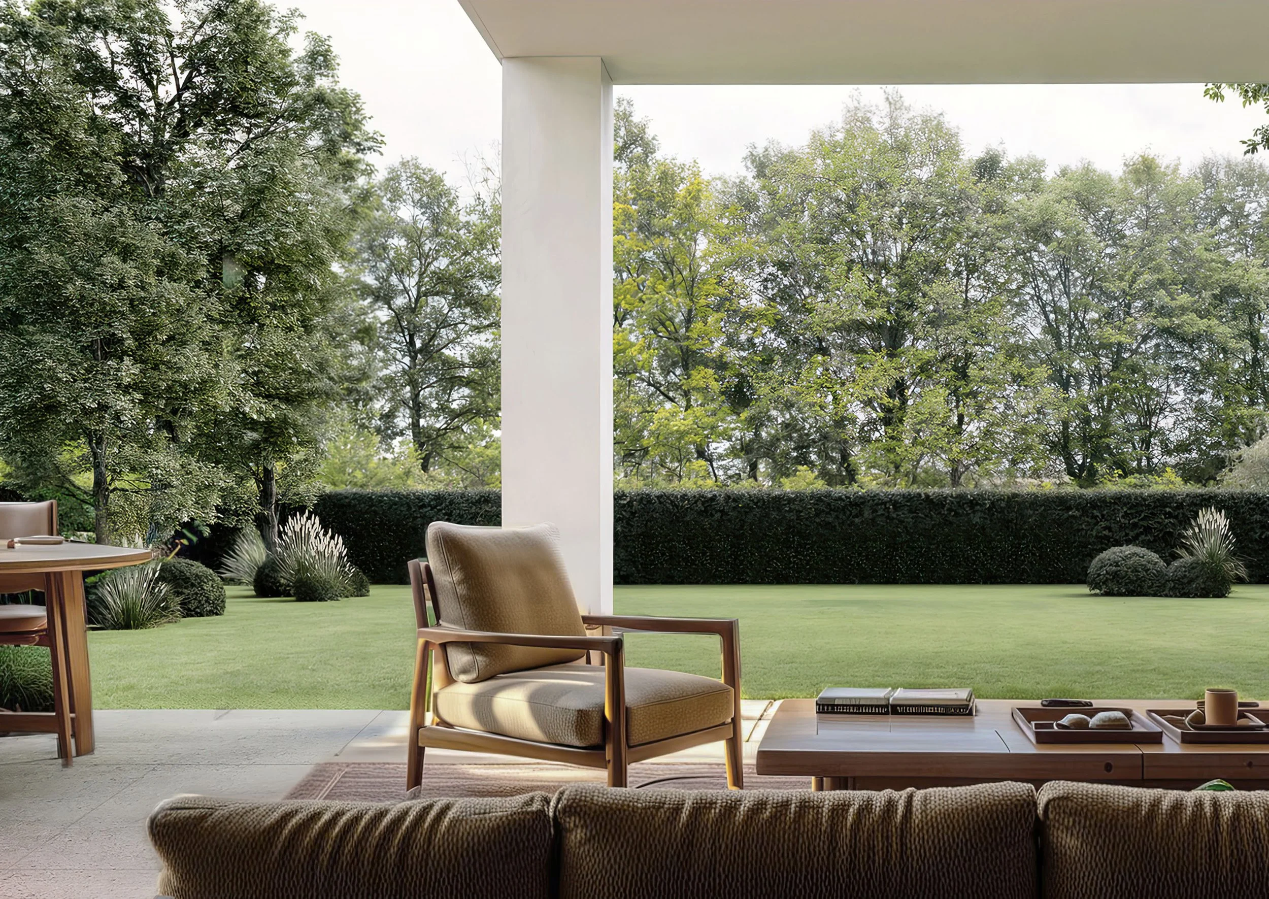 Außenansicht Terrasse zum Immobilienprojekt in der Westerholzstraße 7 in München der BK Baukunst GmbH