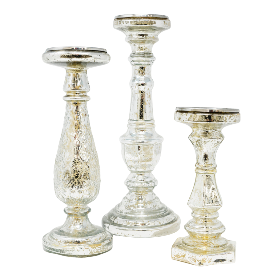 Vintage Silver Mercury Candle Holders