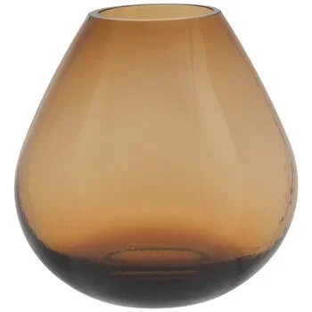 Amber Glass Teardrop Vase