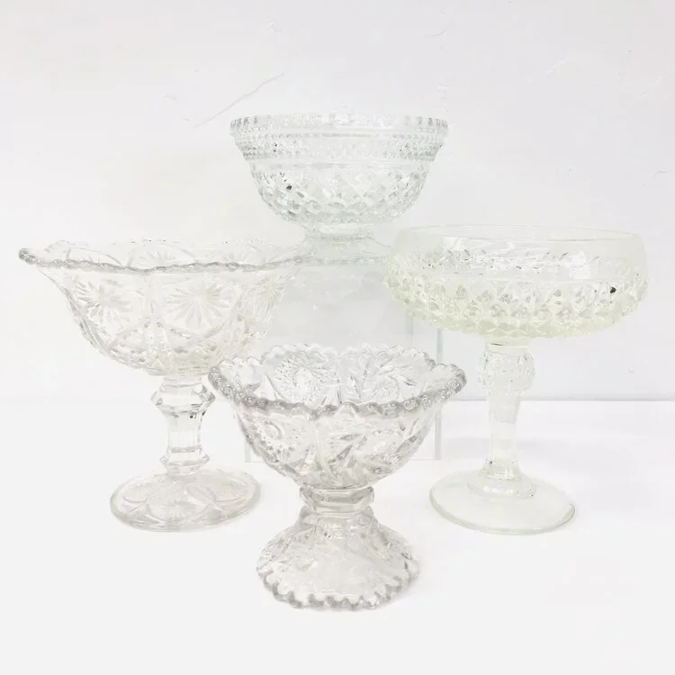 Vintage Cut Glass Compotes