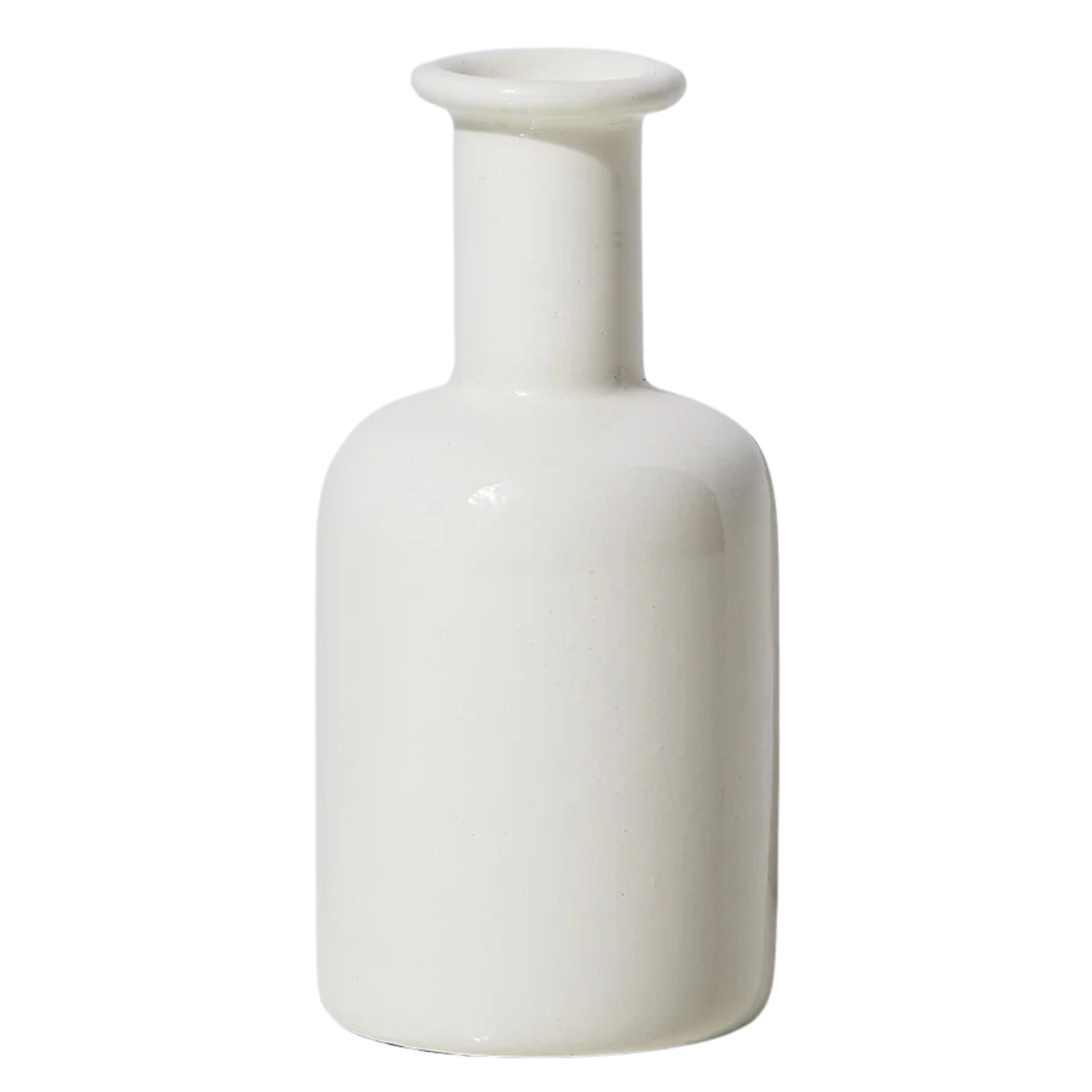 White Bottleneck Bud Vase