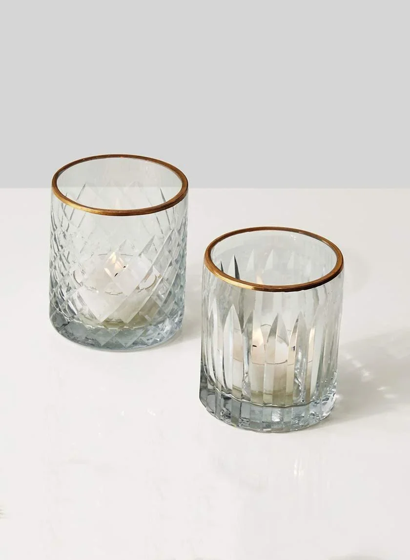 Etched Gold Rimmed Votives