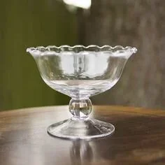 Ruffled Glass Compote