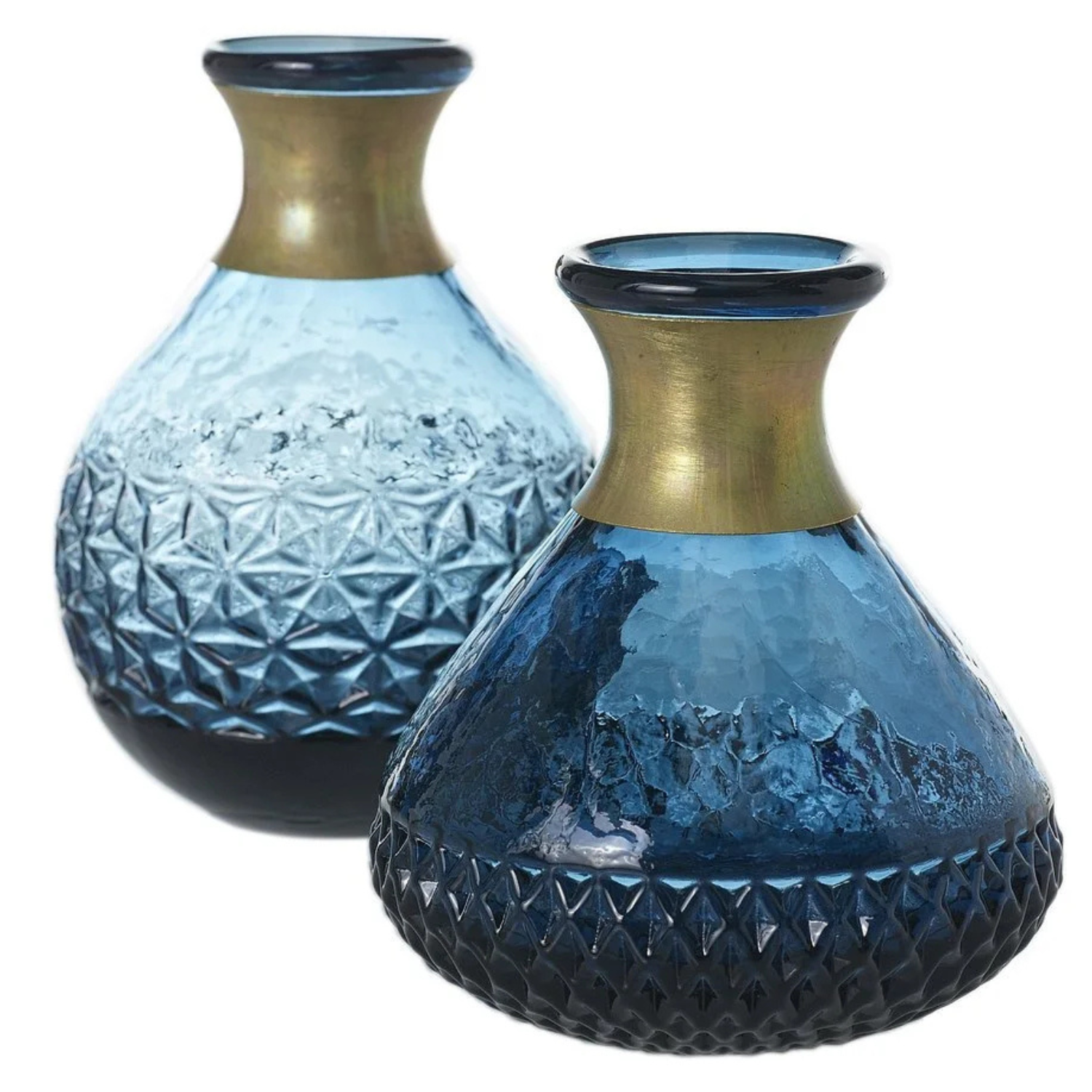 Bermuda Blue Glass Bud Vases