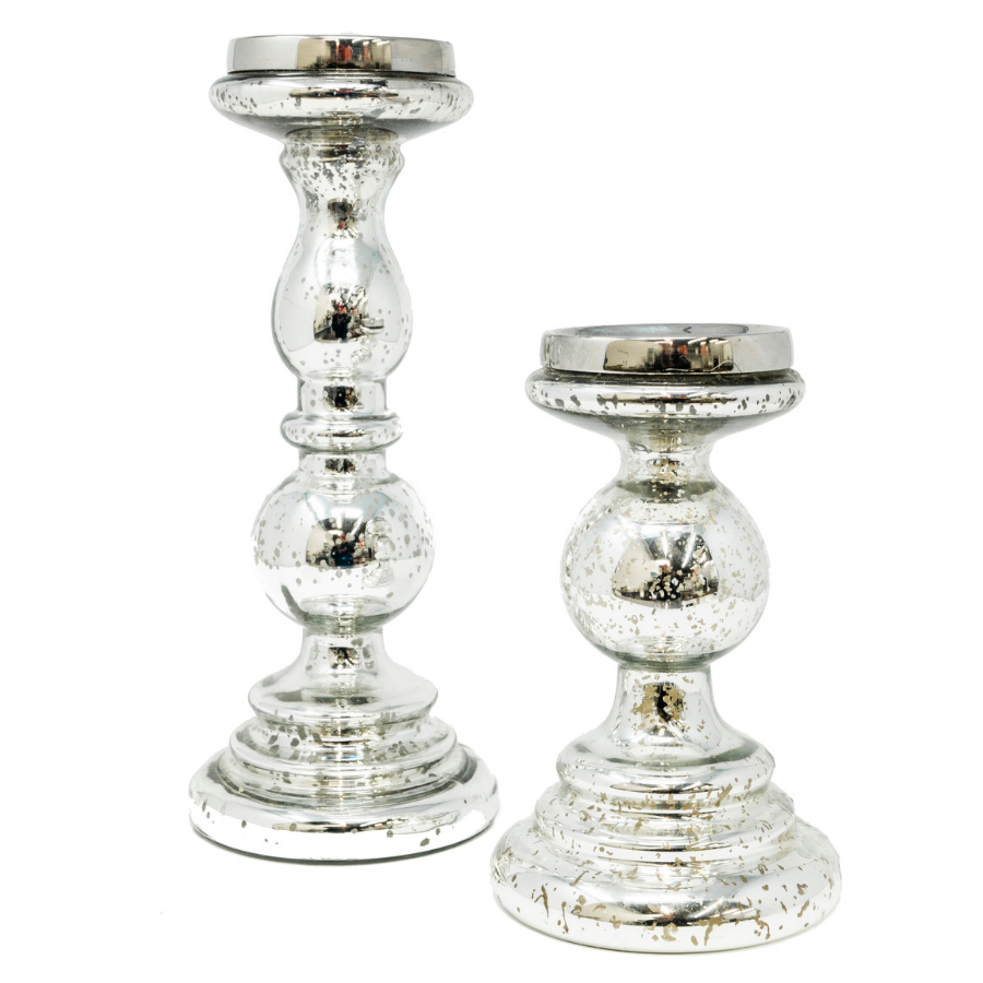 Classic Silver Mercury Candle Holders