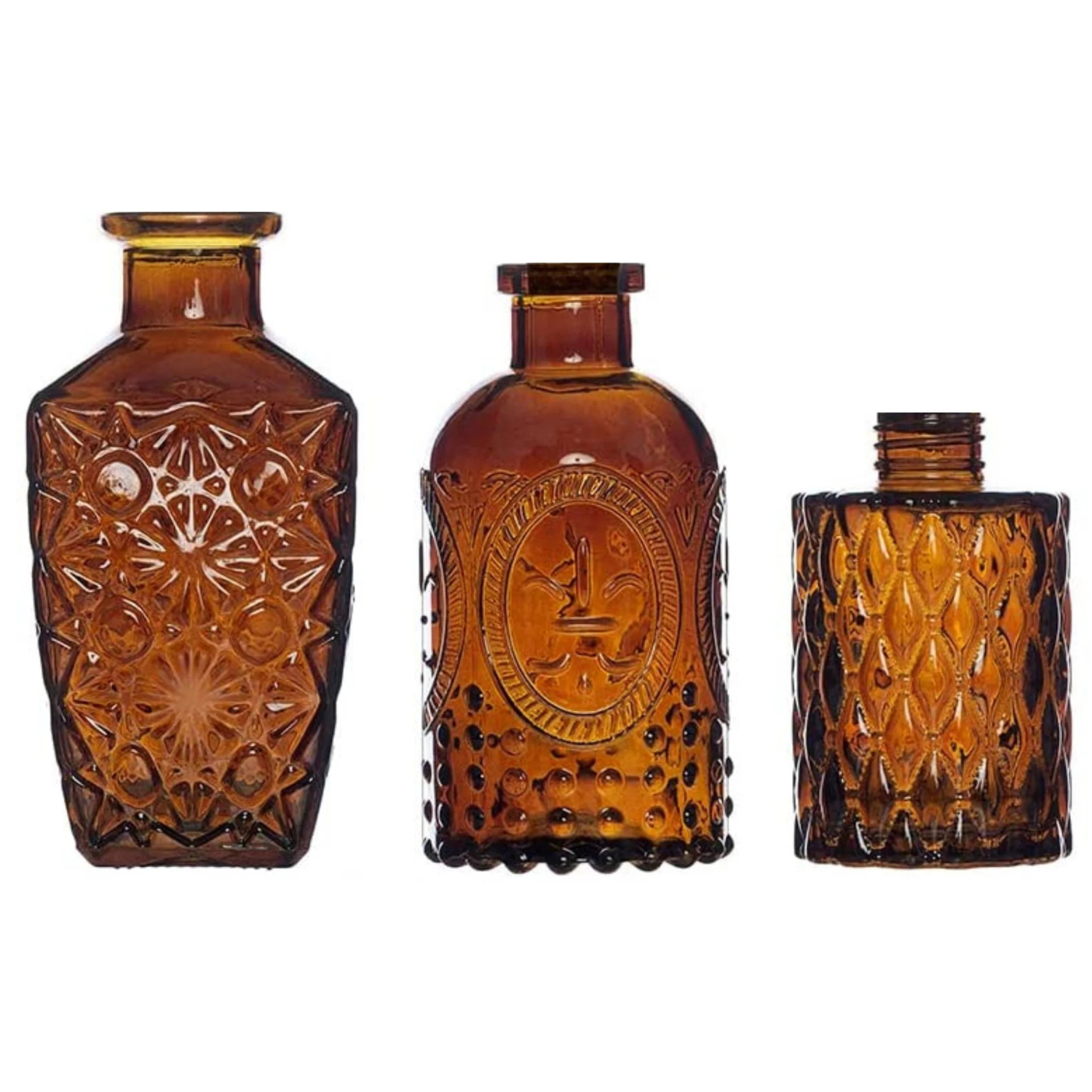 Assorted Amber Bud Vases
