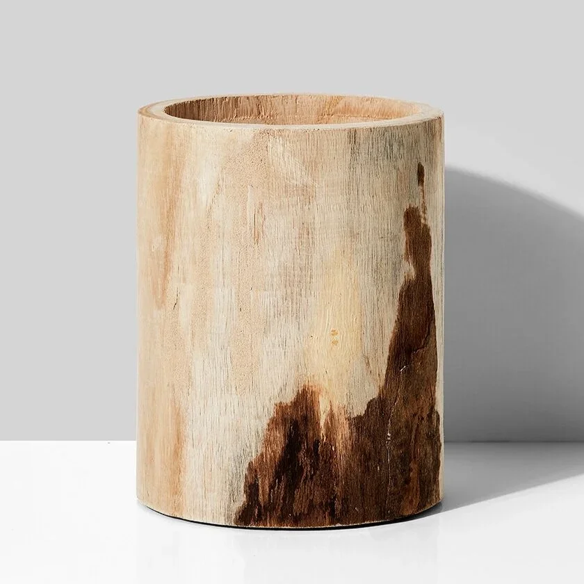 Wood Cylinder Vase 