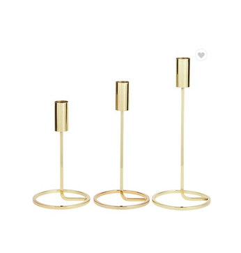 Modern Brushed Gold Candlesticks