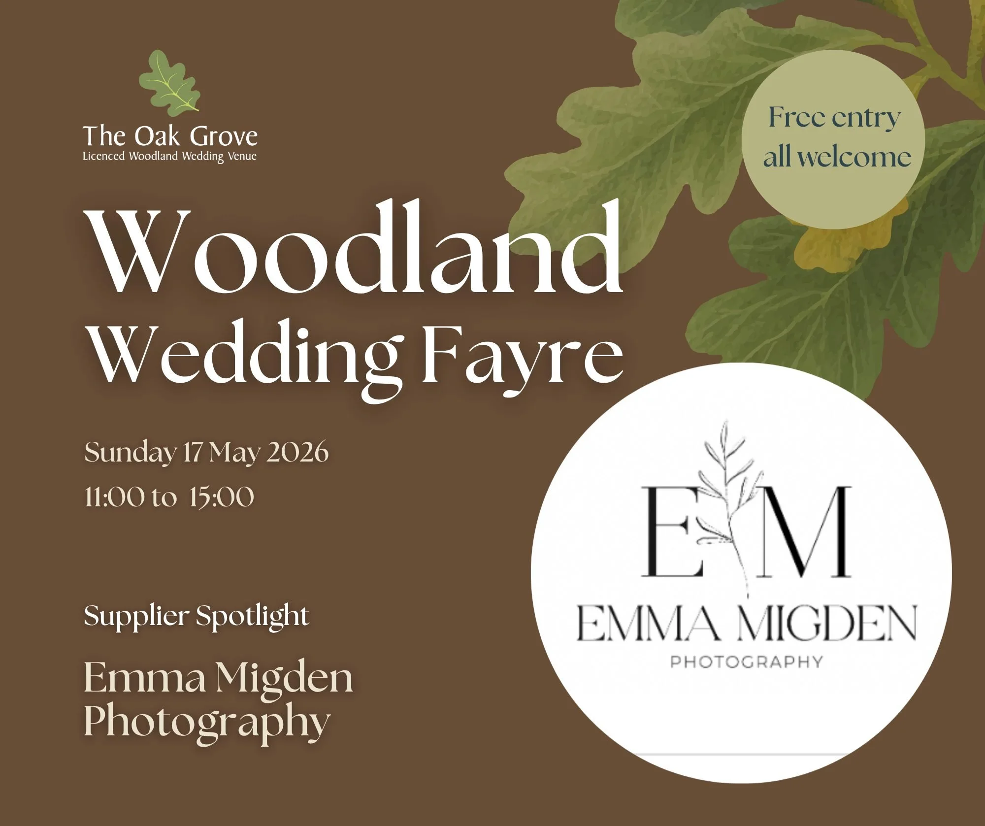 📸 Supplier Spotlight: Emma Migden Photography

Relaxed, romantic, and full of feeling.
Emma Migden Photography captures your day in a natural and authentic way, so you can relive every moment for years to come.

✨ Discover more at our Woodland Weddi