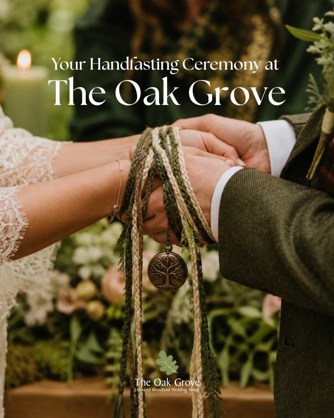 At The Oak Grove, we believe ceremonies should feel deeply personal, meaningful, and completely connected to nature. Beneath our ancient oaks, handfasting ceremonies have become one of the most beautiful rituals we are honoured to witness, a symbolic