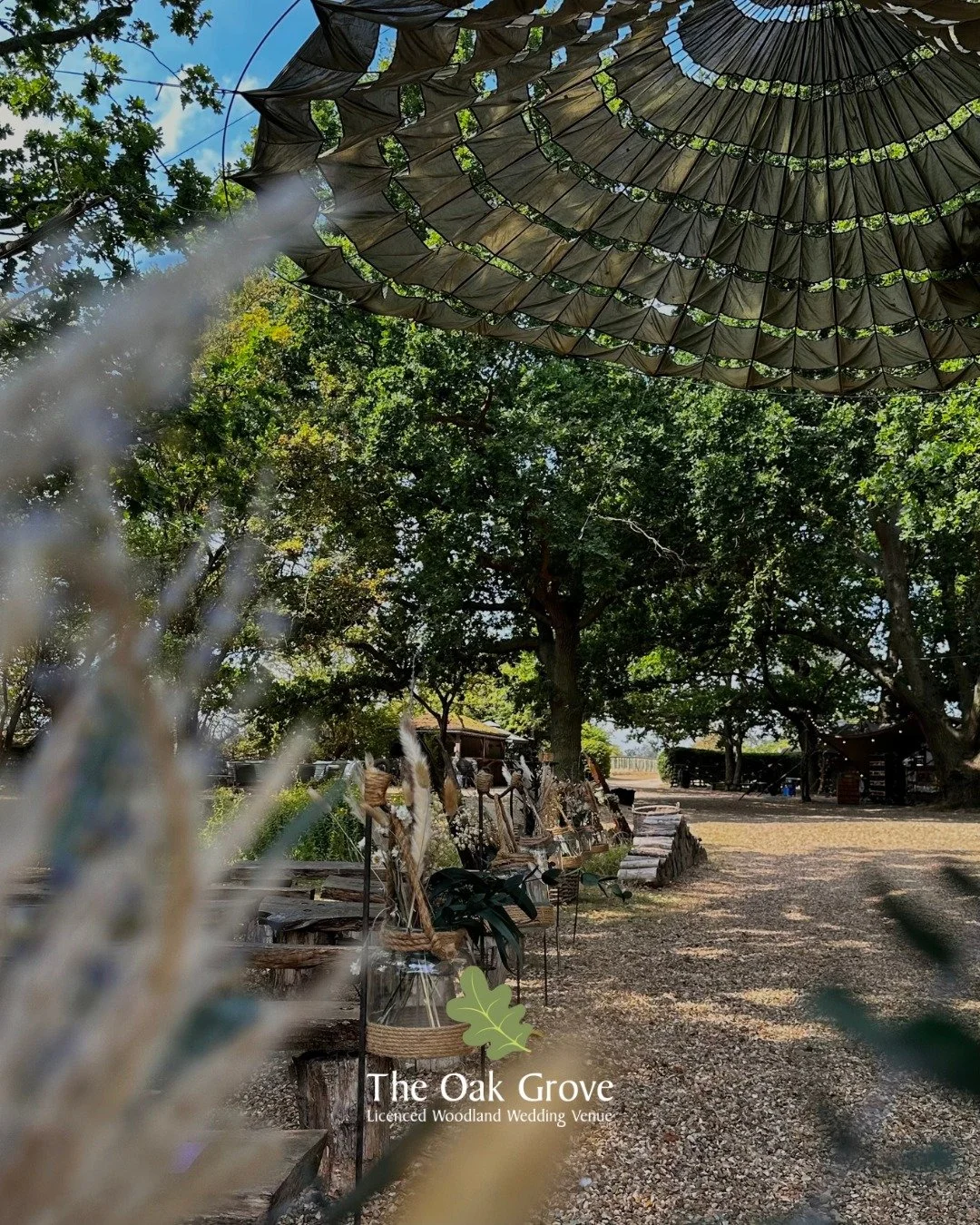 Taking a closer look at some of the touches Caroline &amp; Gary brought to their day at The Oak Grove. 🤍

From dried florals and delicate gold accents to dreamcatchers hanging amongst the trees, little sparkling details and bubbles ready for the cel