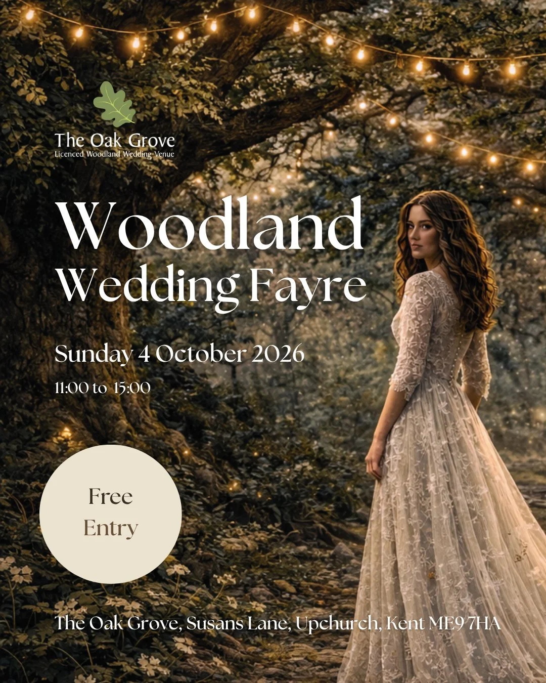 💍 JUST STARTING TO PLAN YOUR WEDDING?
Then this one's for you.

Our Woodland Wedding Fayre is the perfect excuse to spend a Sunday getting inspired without having to have everything figured out.

Come along, meet wedding suppliers, discover ideas yo