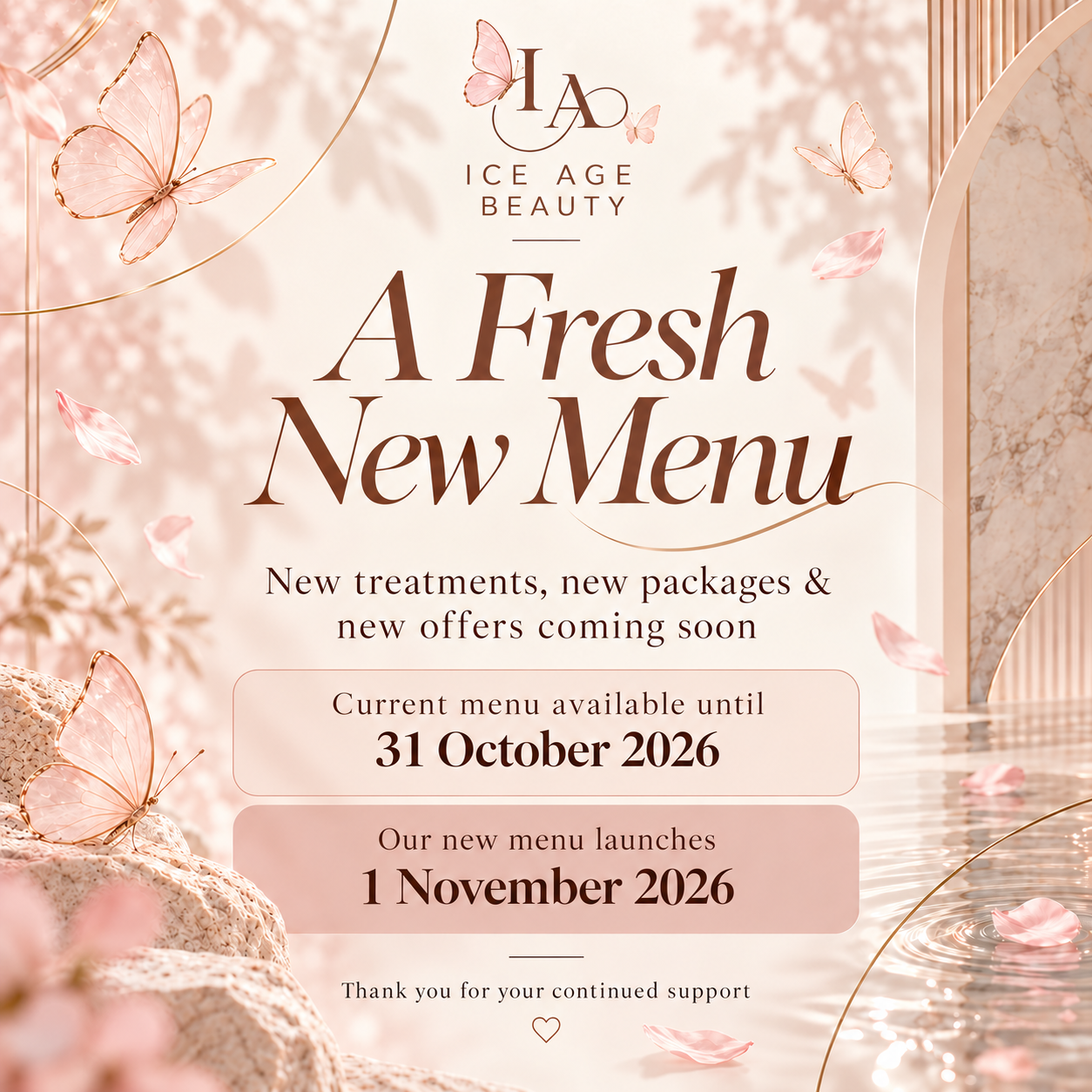 A Fresh New Chapter at Ice Age Beauty – New Treatments &amp; Updated Pricing from 1 November