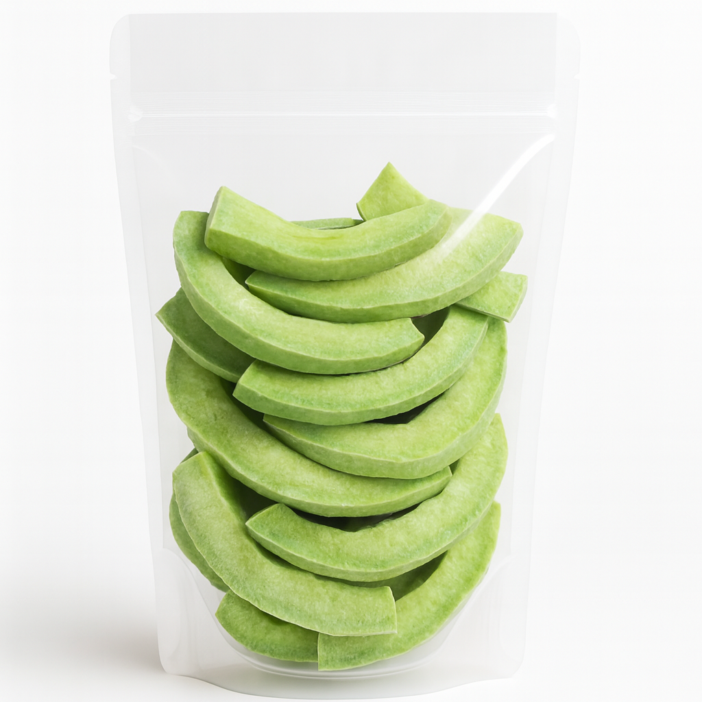 Melon vert en lamelles lyophilisé
