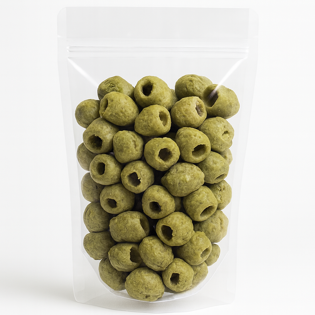 Olive verte dénoyautée lyophilisés