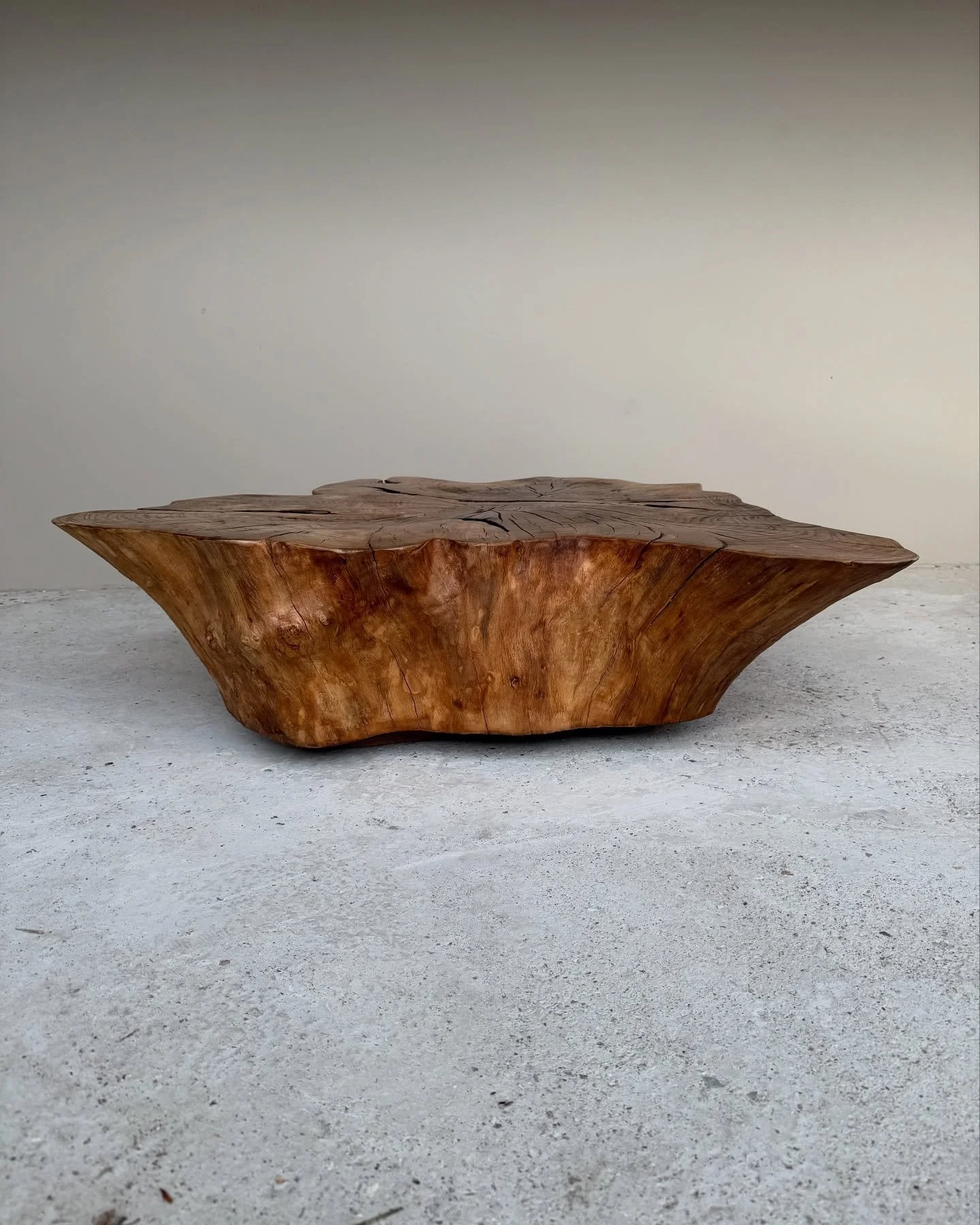 I have been waiting along time to finish this coffee table  and today I did , and it has turned out to be a stunning piece .
This is an English Ash tree stump  from a tree that was brought down in a storm around 5 years ago , it has stunning knots an