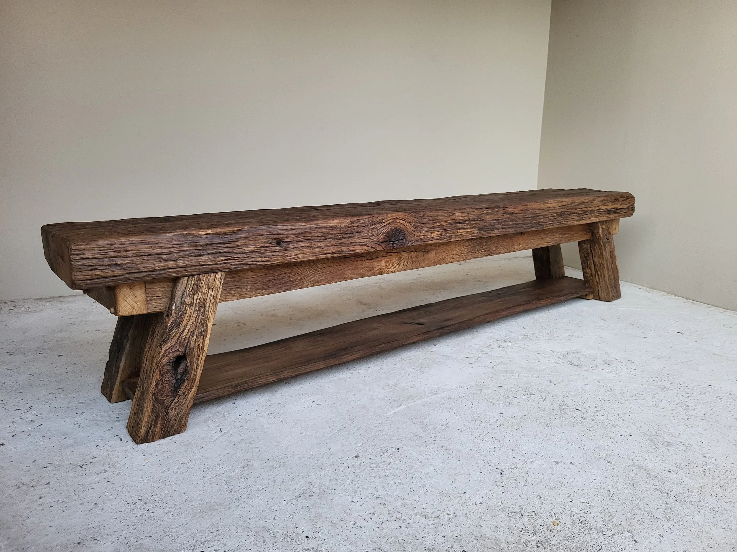 Rustic Oak Bench.