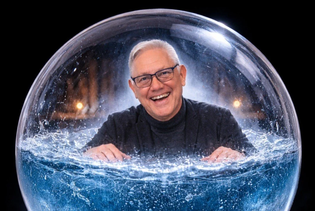 Glaskugel und Wasserstand