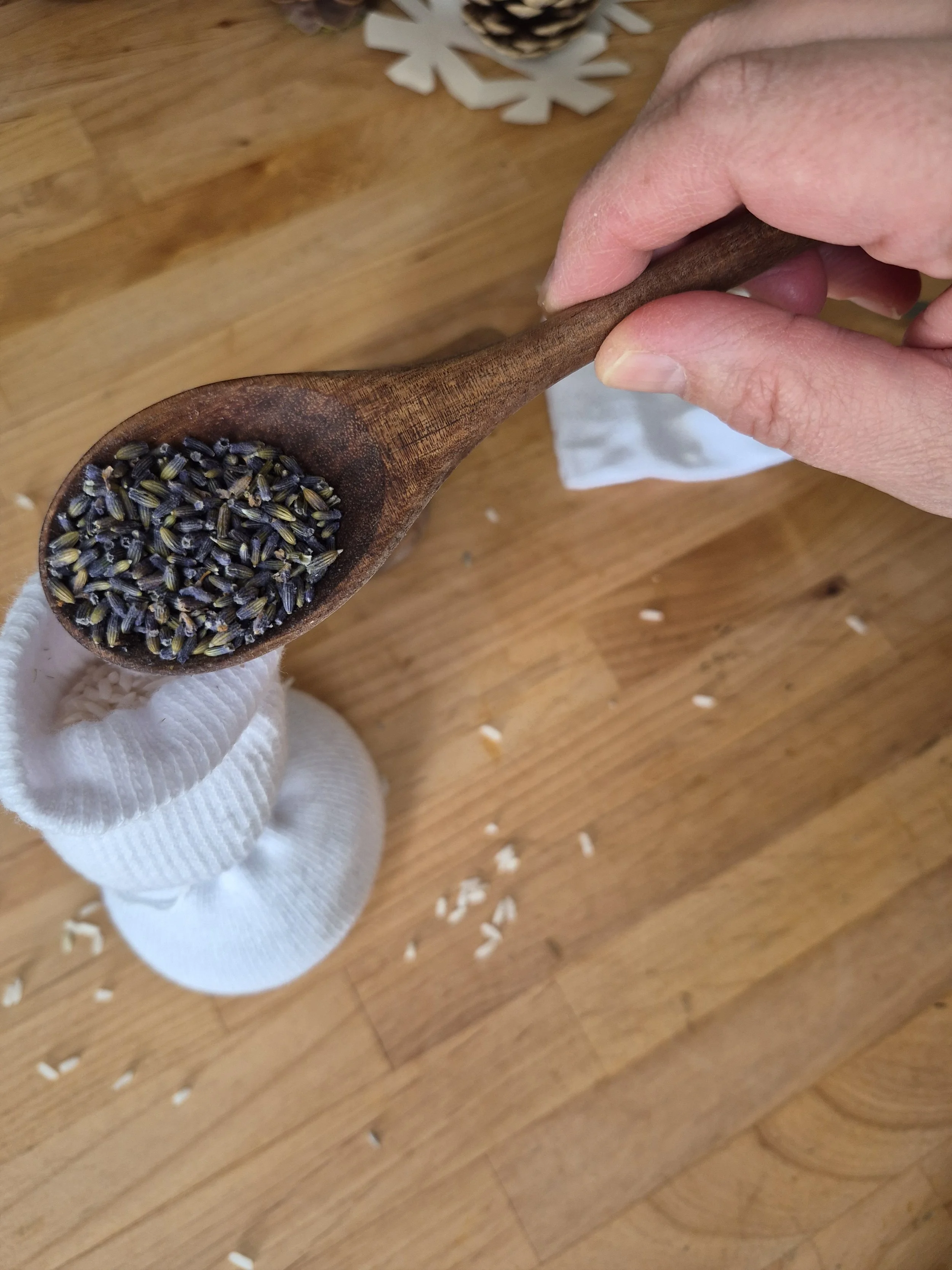 Stuff with dried rice &amp; herbs.