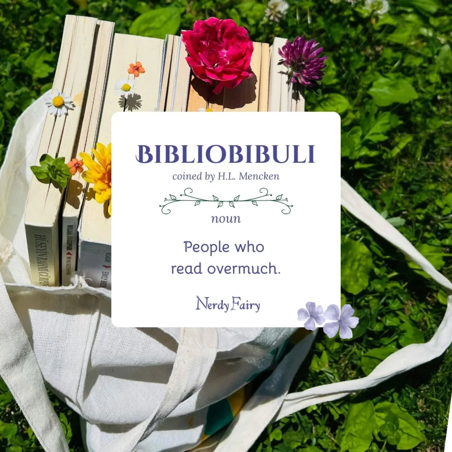 I love this word. When I first came across it, a certain fairy godmother came to mind with her bibbidi-bobbidi-boo. I had to do a double take. 😆 

This word is not a magic spell. Yet, perhaps those of us who are bibliobibuli are under one of the bes