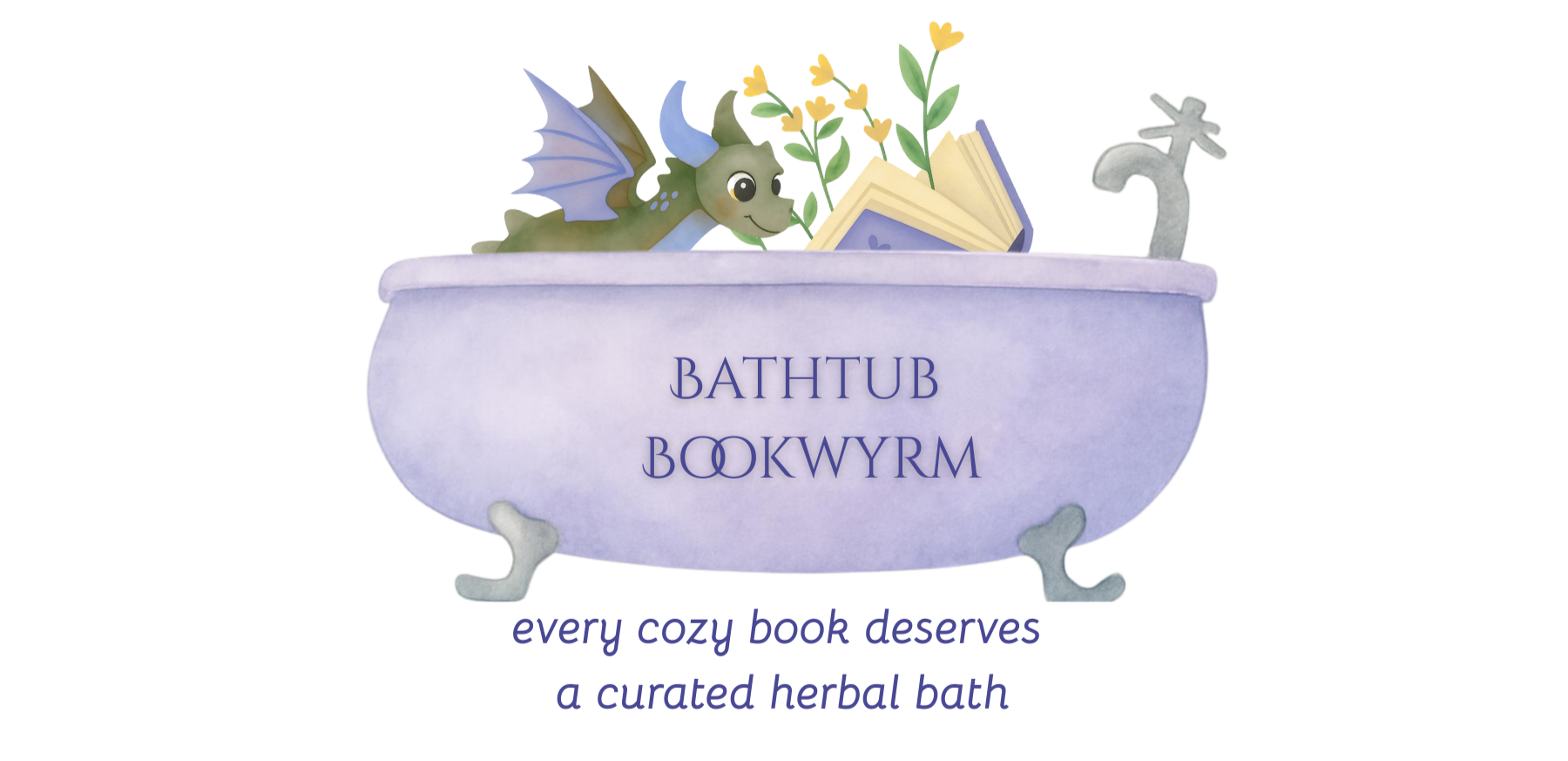 Bathtub Bookwyrm Series Logo: Literary Inspired Herbal Bath Recipes