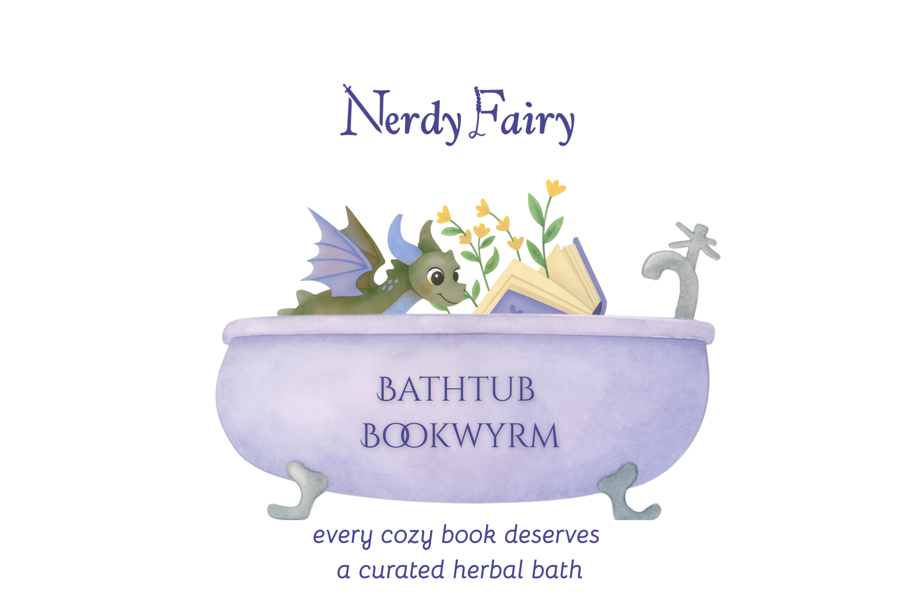 Bathtub Bookwyrm Series Logo: Literary Inspired Herbal Bath Recipes