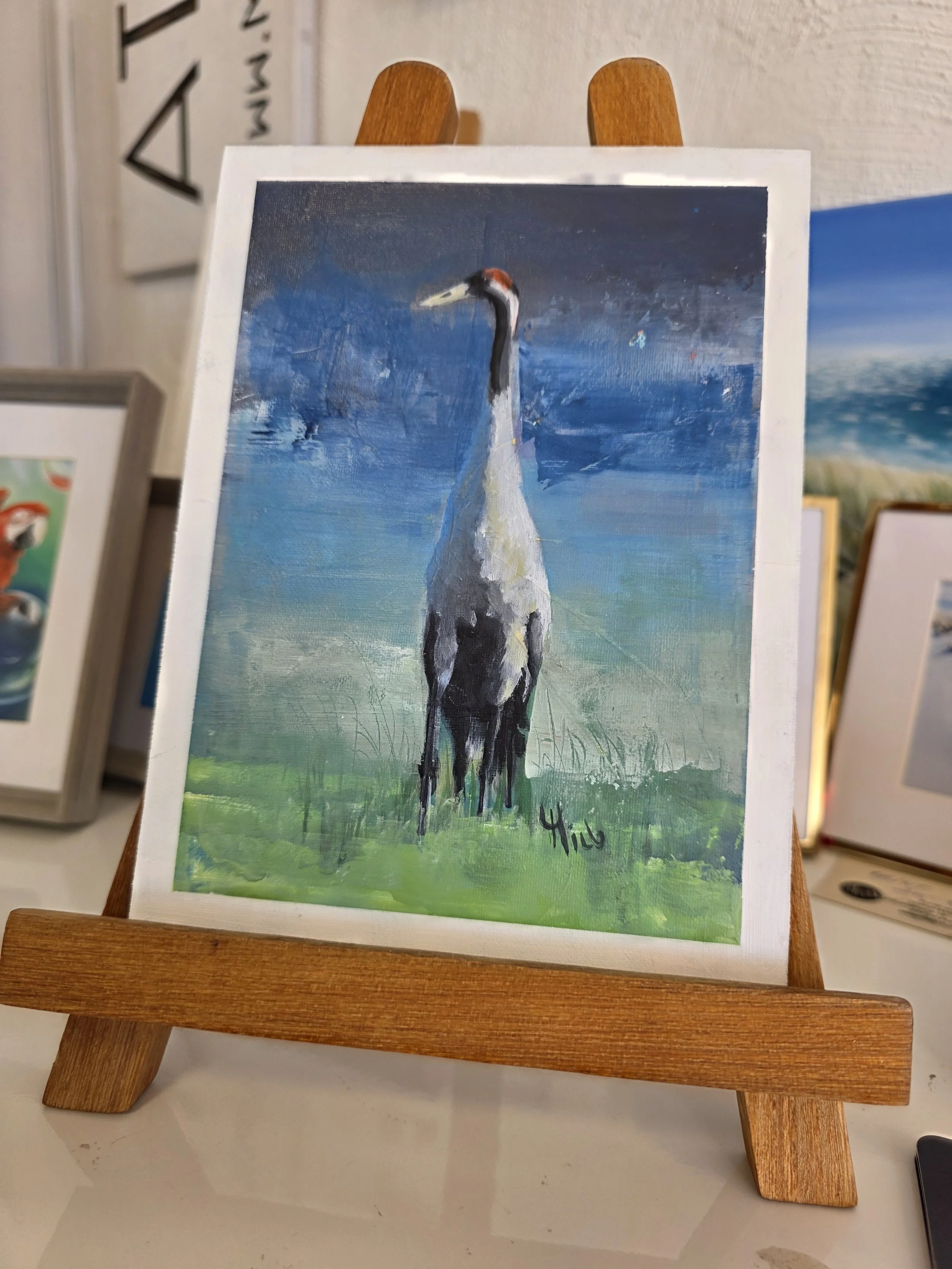 "Kranich" -verfügbar-  Acryl auf Malplatte
