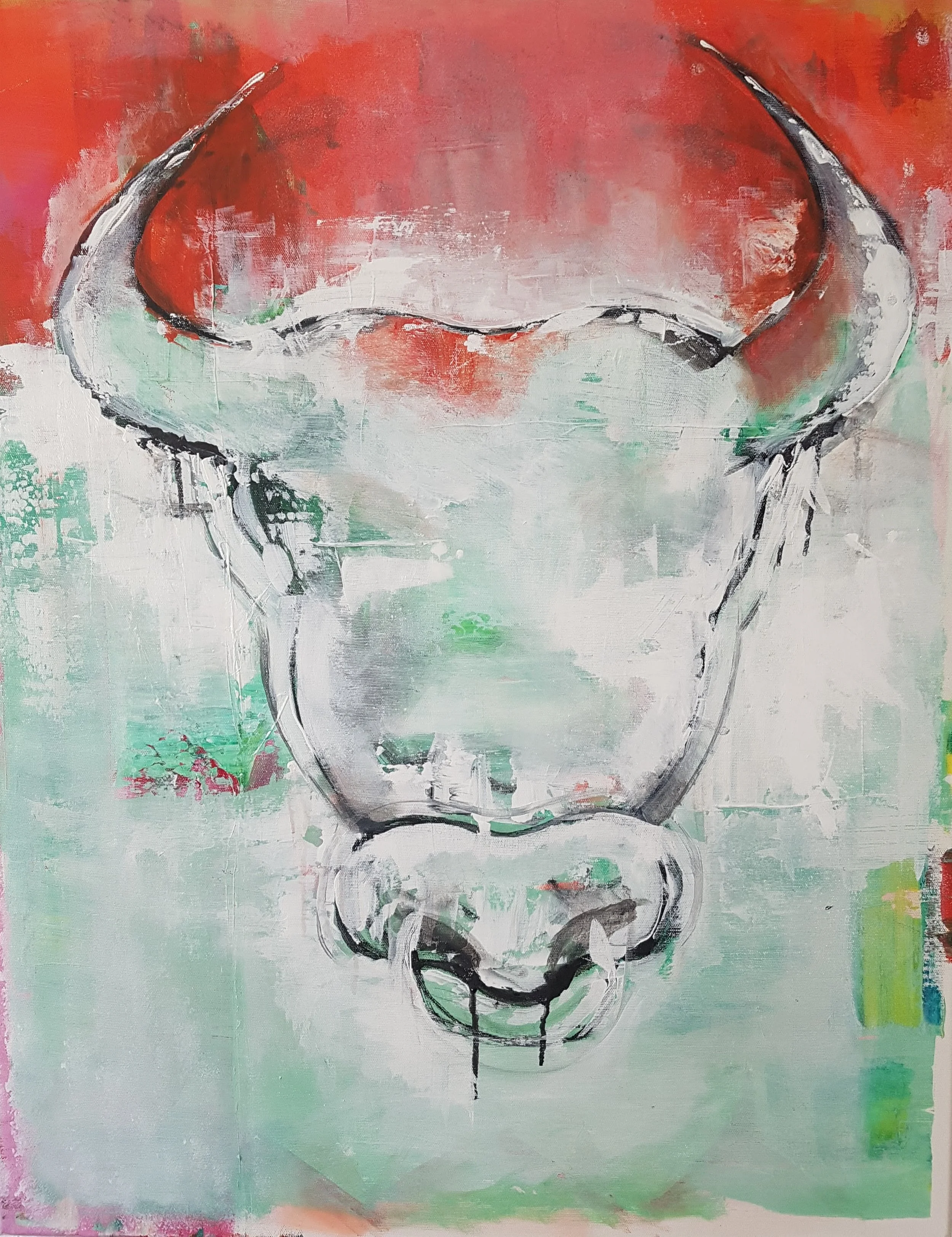 "Stier" Acryl auf Leinwand, 70x90x4cm, Sonderpreis 150,-€