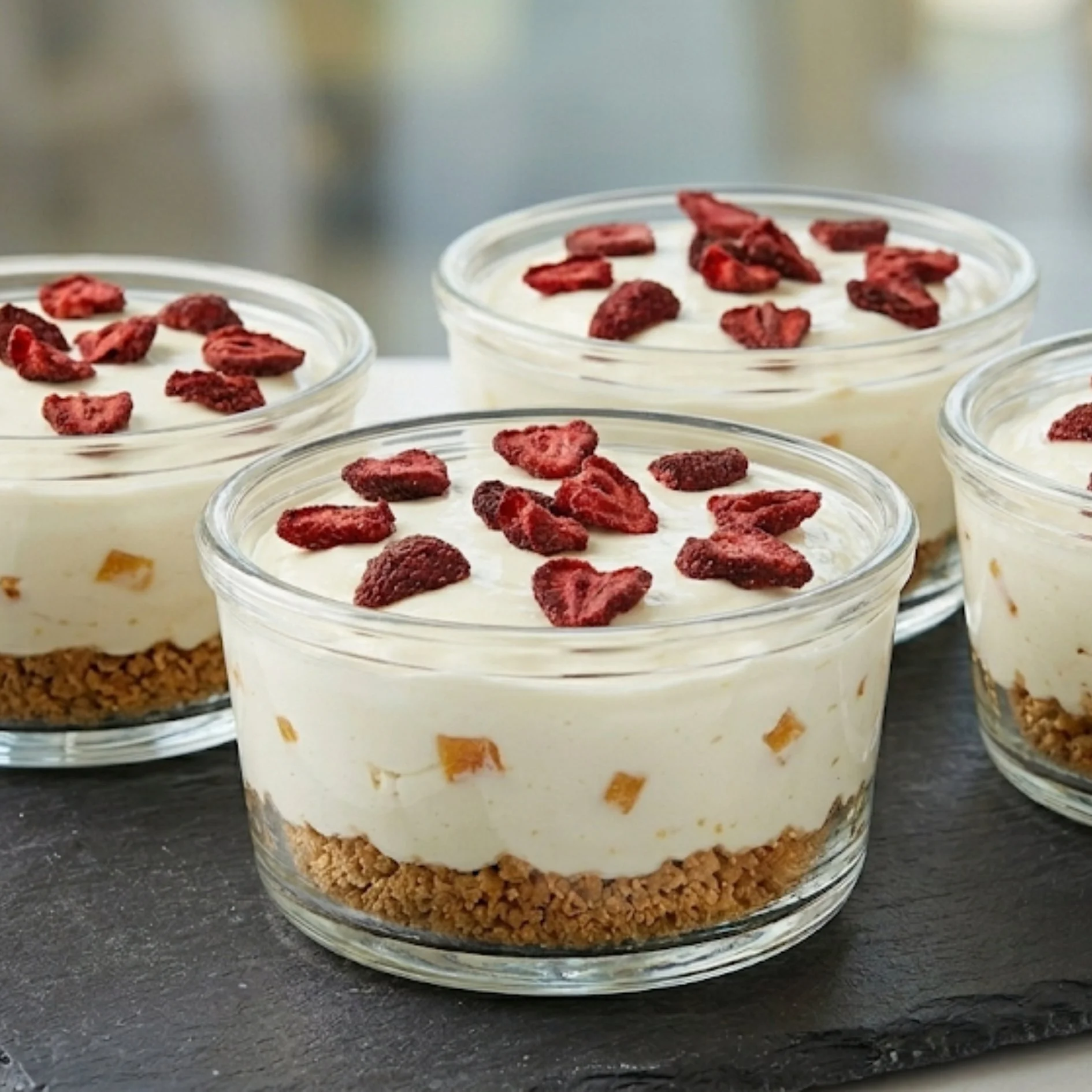 No-Bake "Melon-Berry" Cheesecake Pots