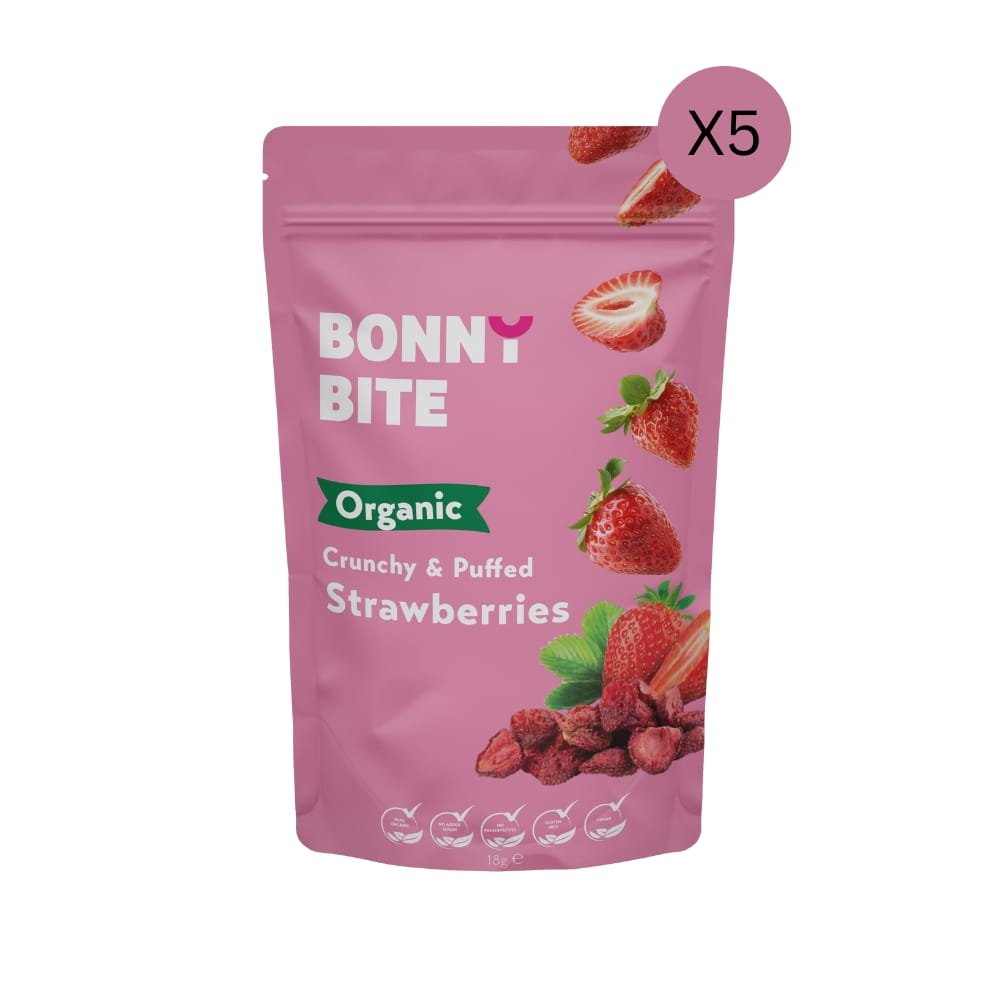 Crunchy & Puffed Strawberries: 5 Pack