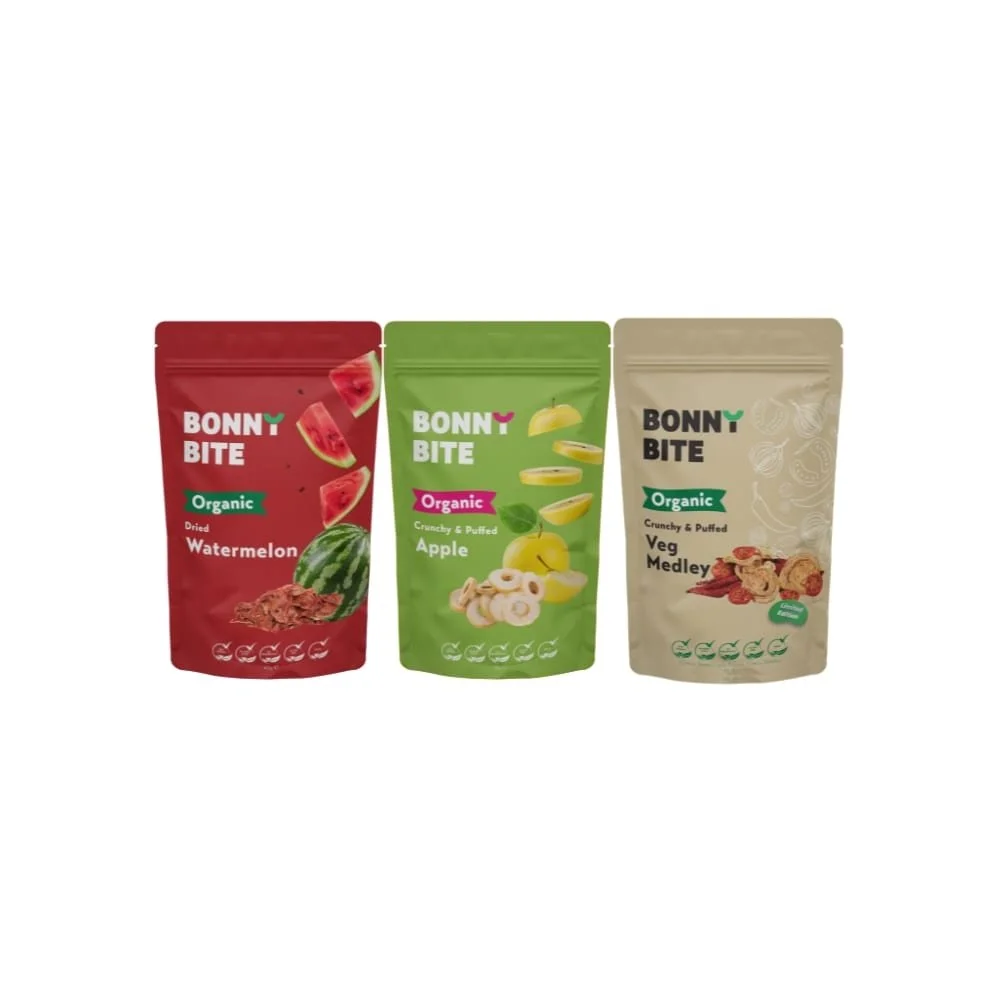 Crunchy & Puffed Apple, Veg Medley & Dried Watermelon