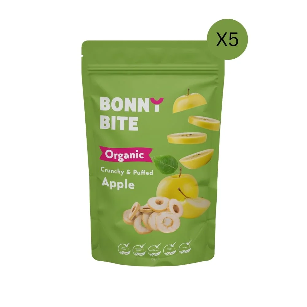 Crunchy & Puffed Apple: 5 Pack