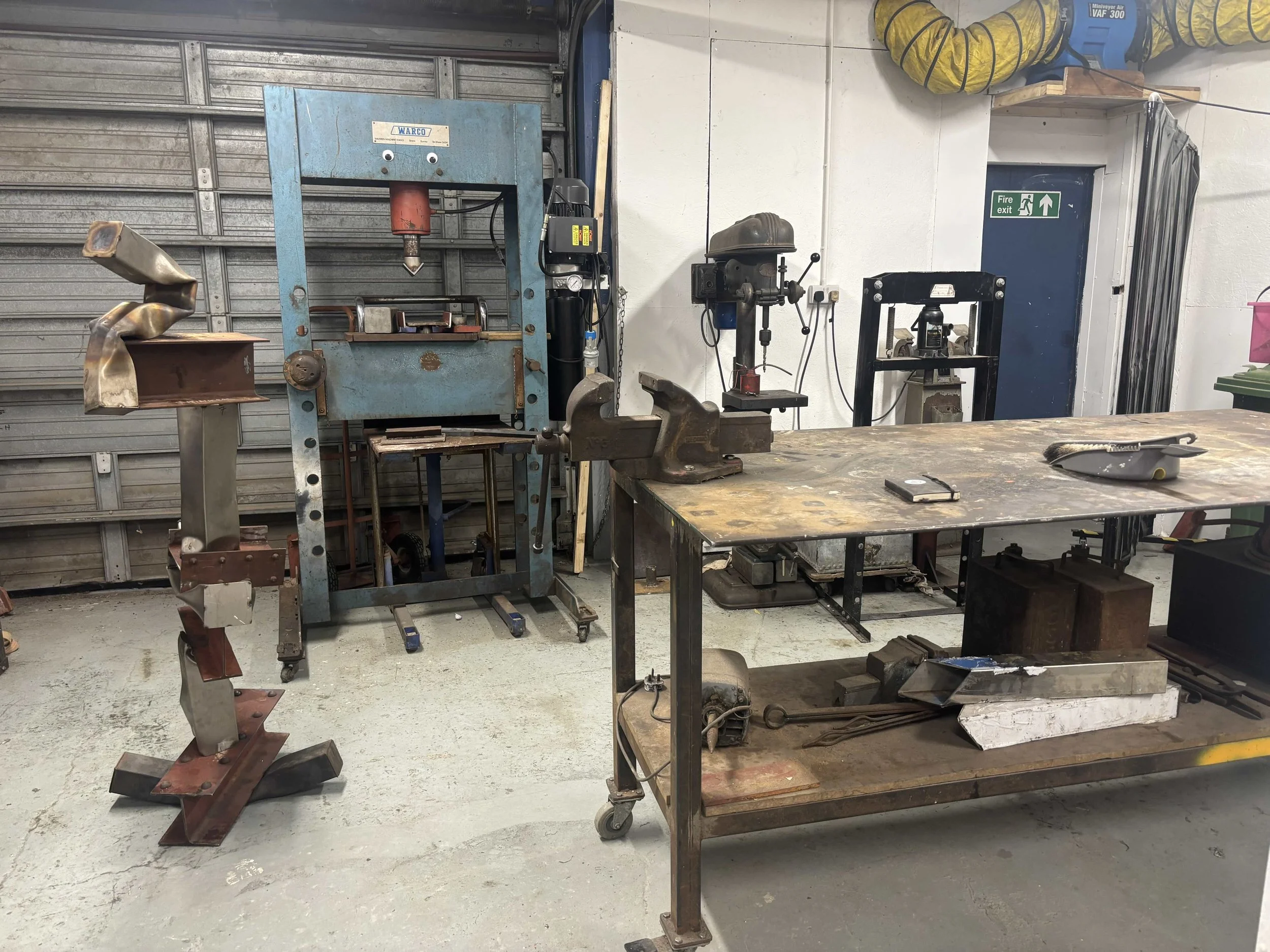 Hand made sculptures using a wide vocabulary of metal work machinery