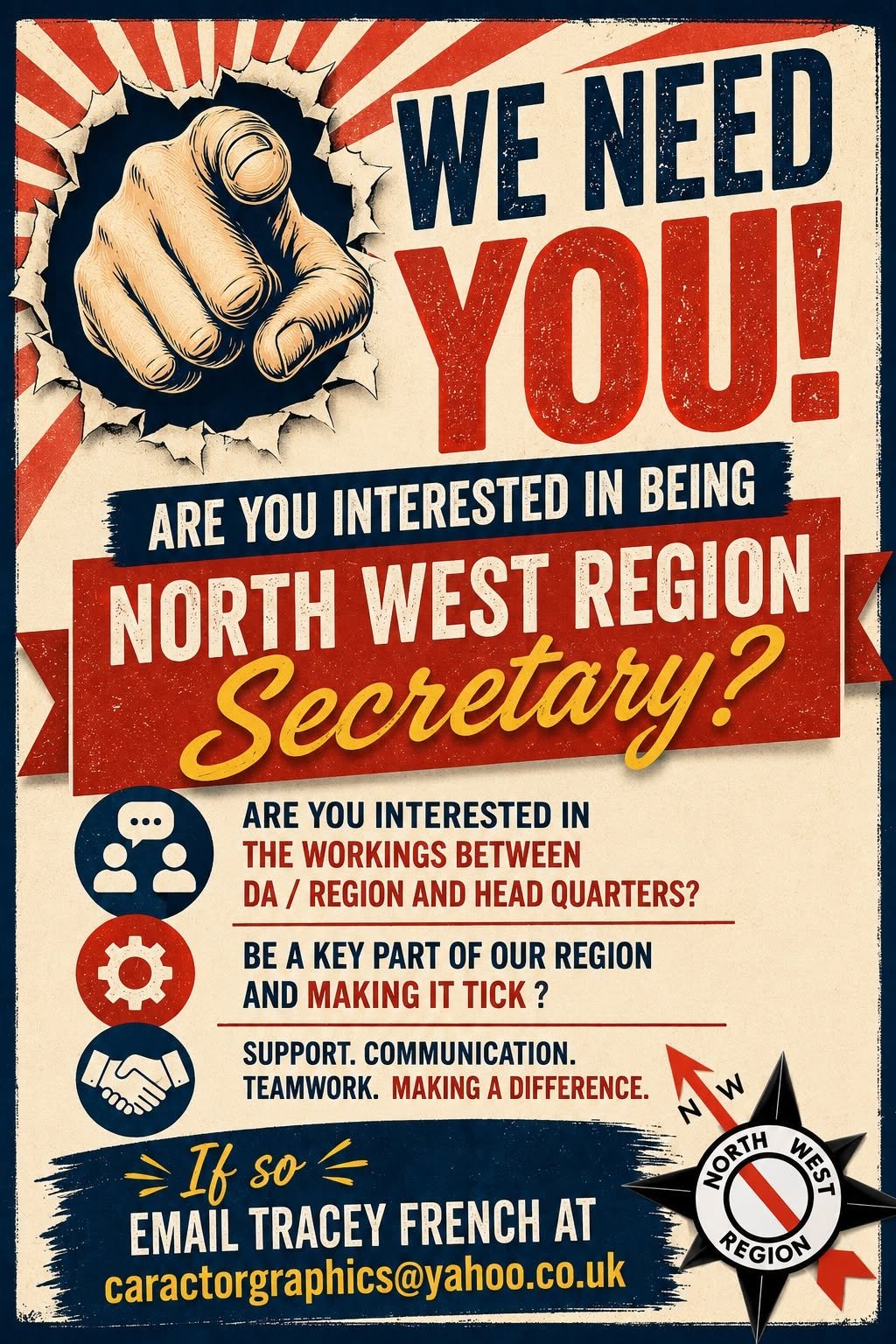 We are looking for a Region Secretary to join our Council.