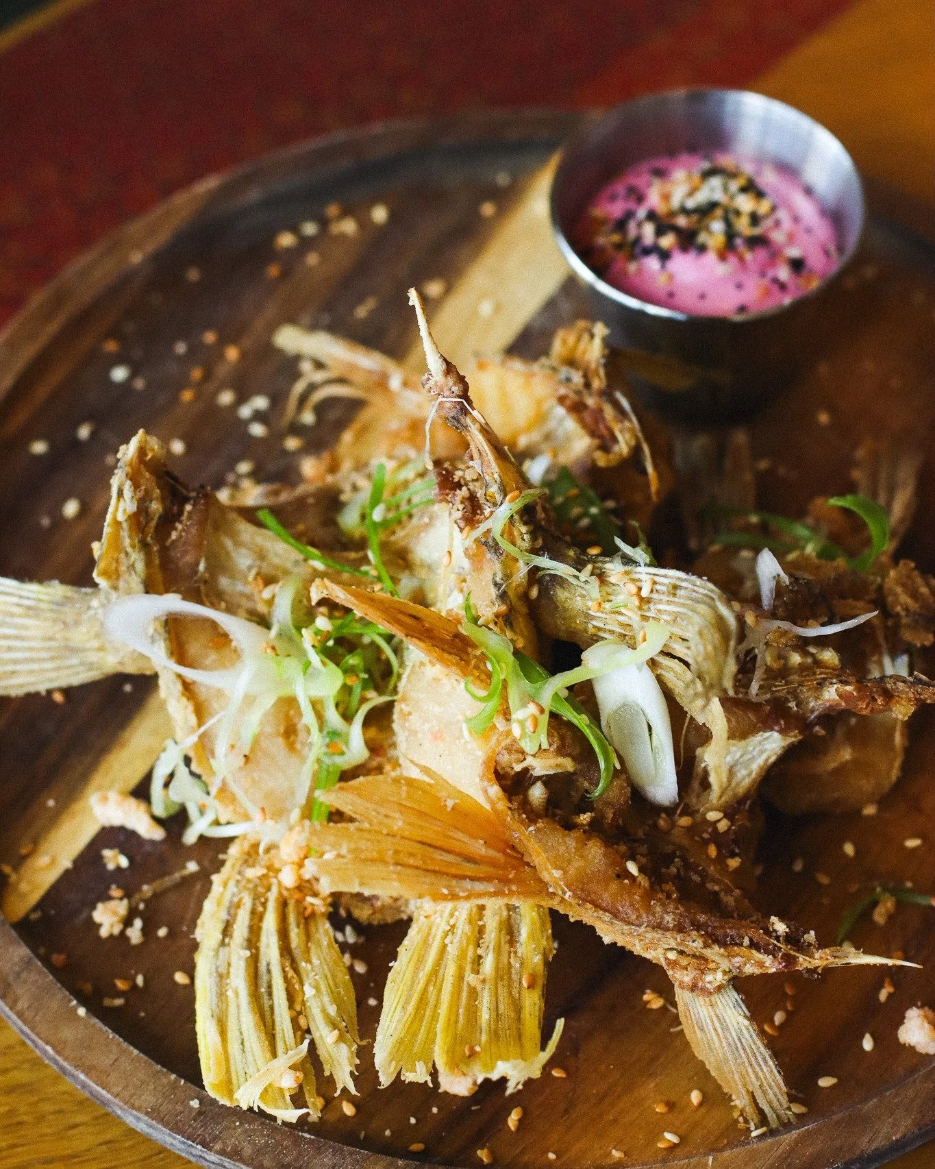 Feast your eyes on our Walleye Wings.  Perfect for sharing, our newest addition reimagines walleye collars into something craveable and bold.

&bull; 3 walleye collars karaage-style, fried crisp in cornstarch
&bull; Dusted with Calabrian pepper + gin