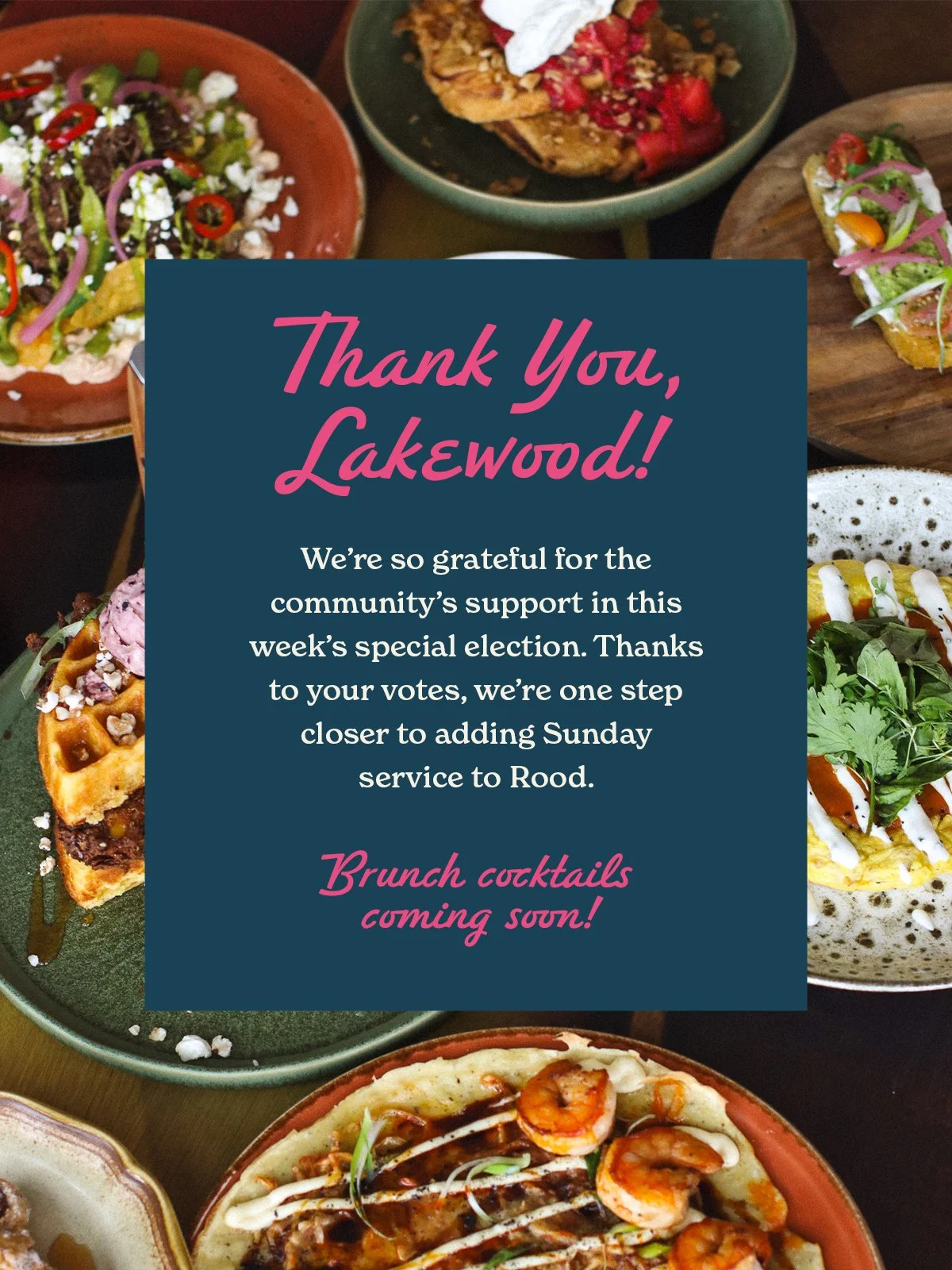 Thank You, Lakewood! 🫶 We&rsquo;re so grateful for the community&rsquo;s support in last Tuesday's special election. Thanks to your votes, we&rsquo;re one step closer to adding Sunday service to Rood.

We&rsquo;ll find out soon when we&rsquo;ll offi